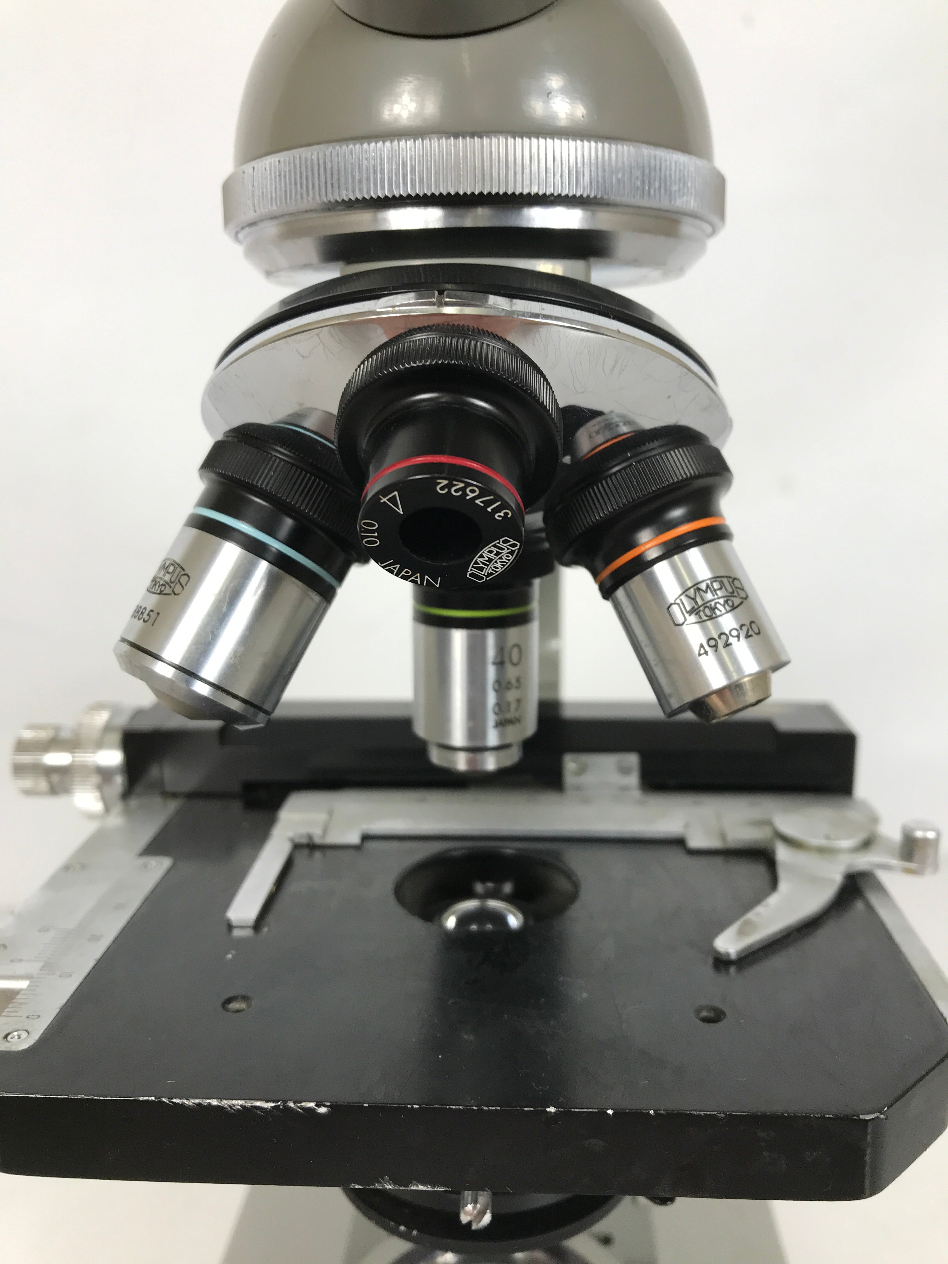 Olympus Monocular Microscope w/ 4 Objectives KHC 202312 Japan