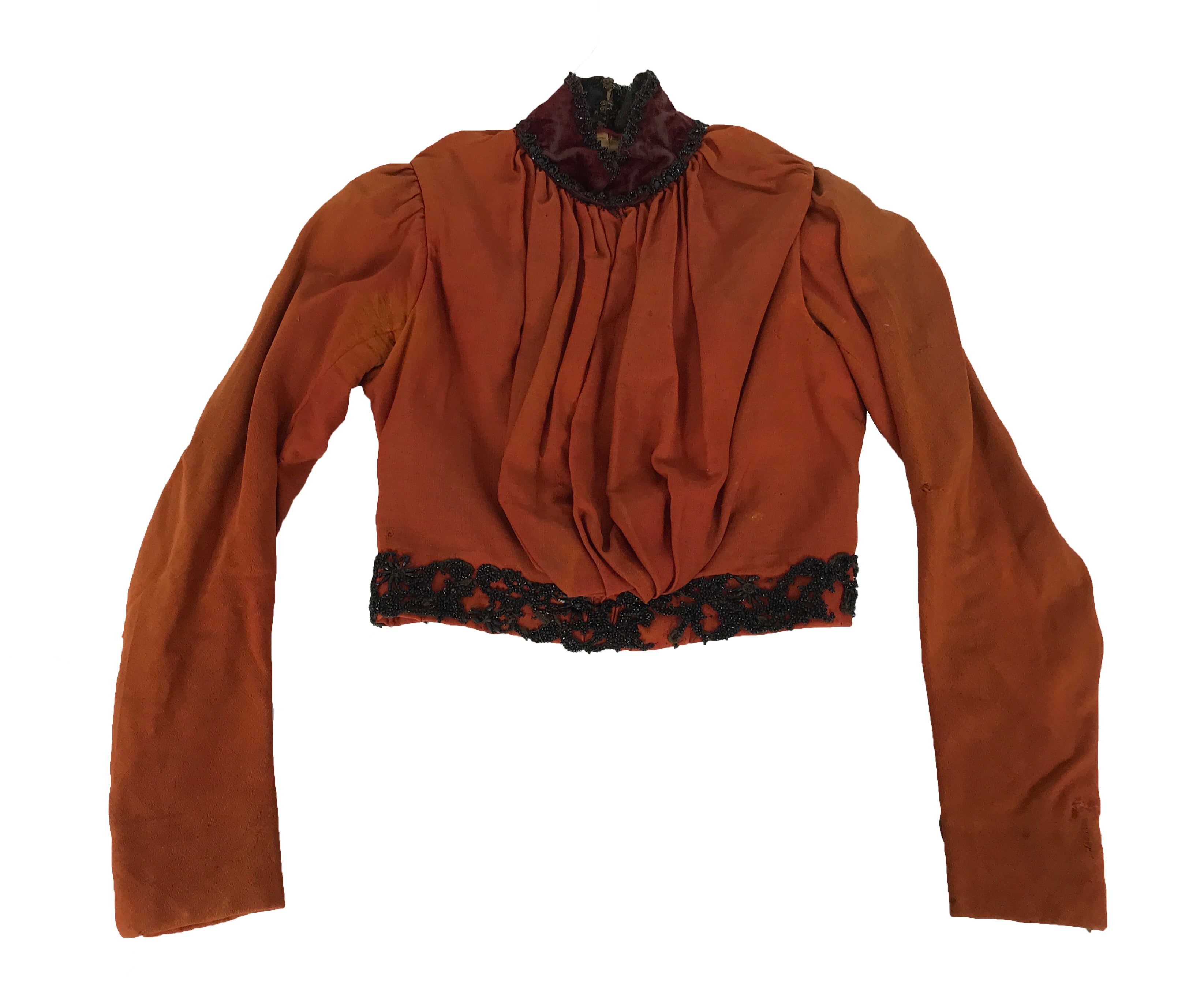 Vintage Early Edwardian Orange Bodice and Skirt Set