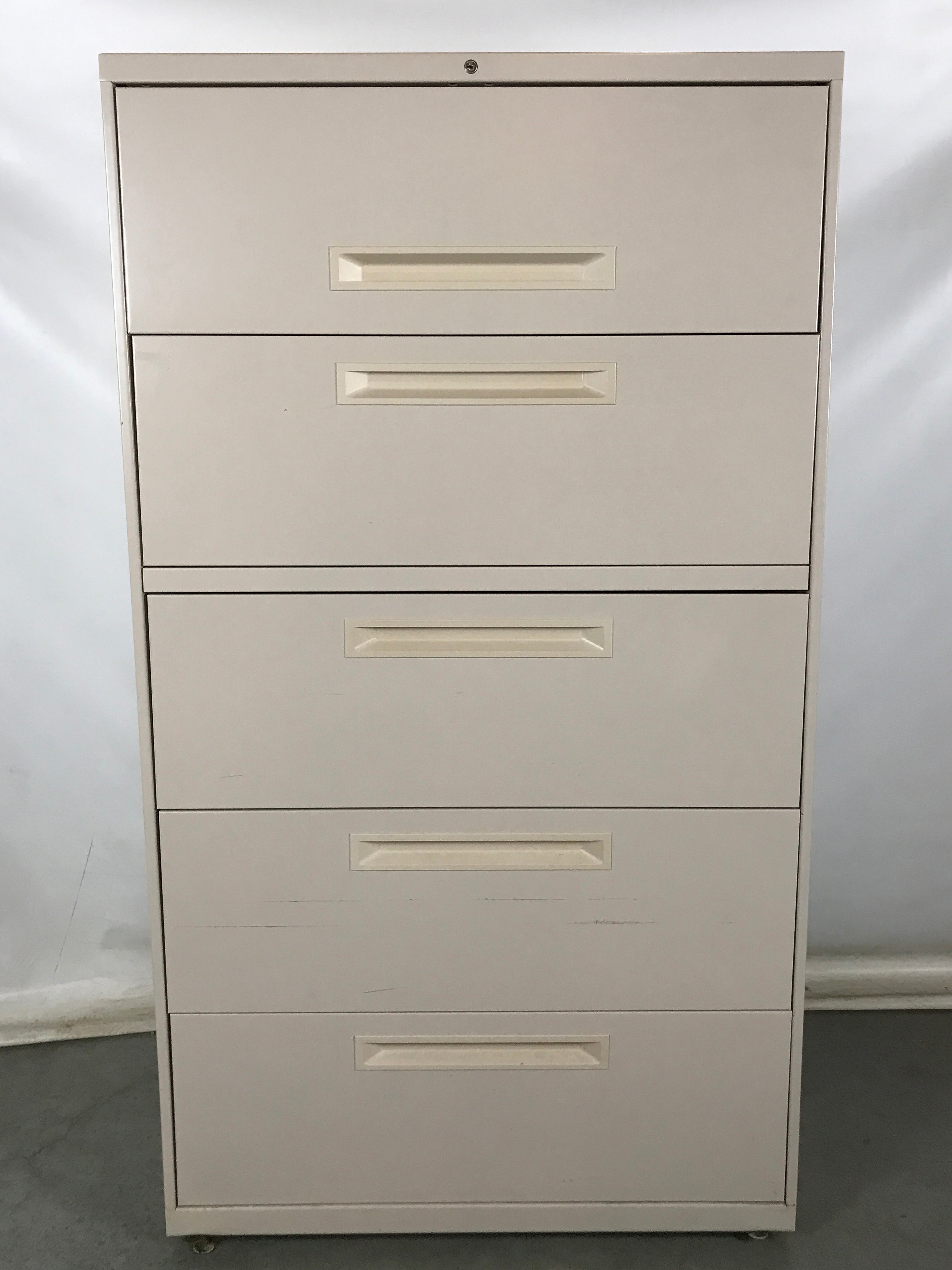 Cream 5 Drawer Lateral File Cabinet