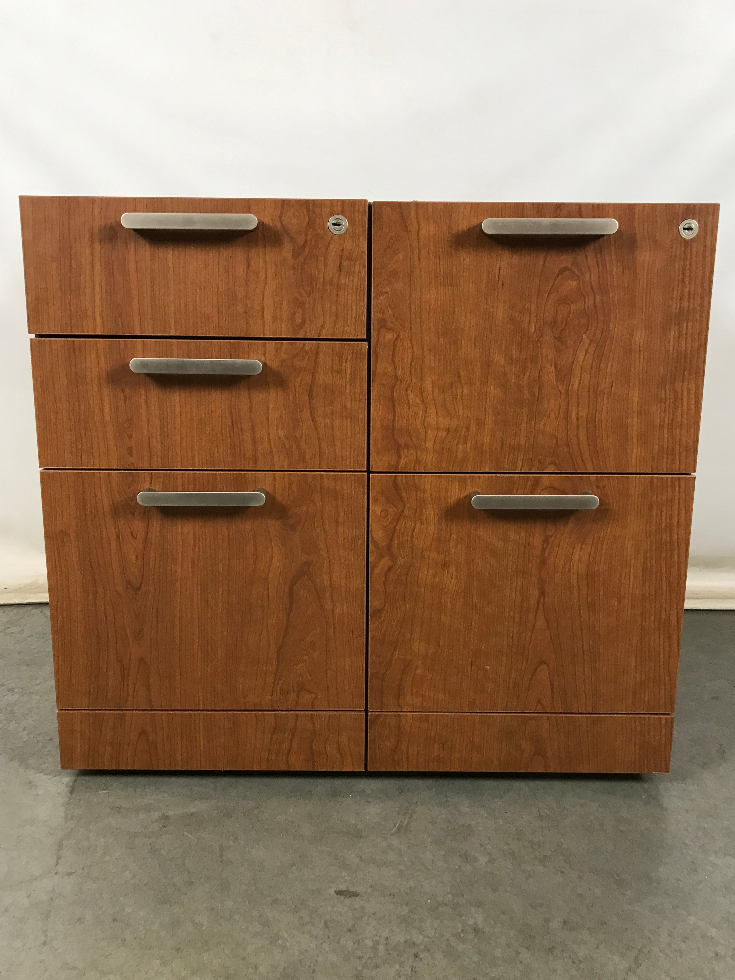 Steelcase Wooden Conjoined File Cabinet