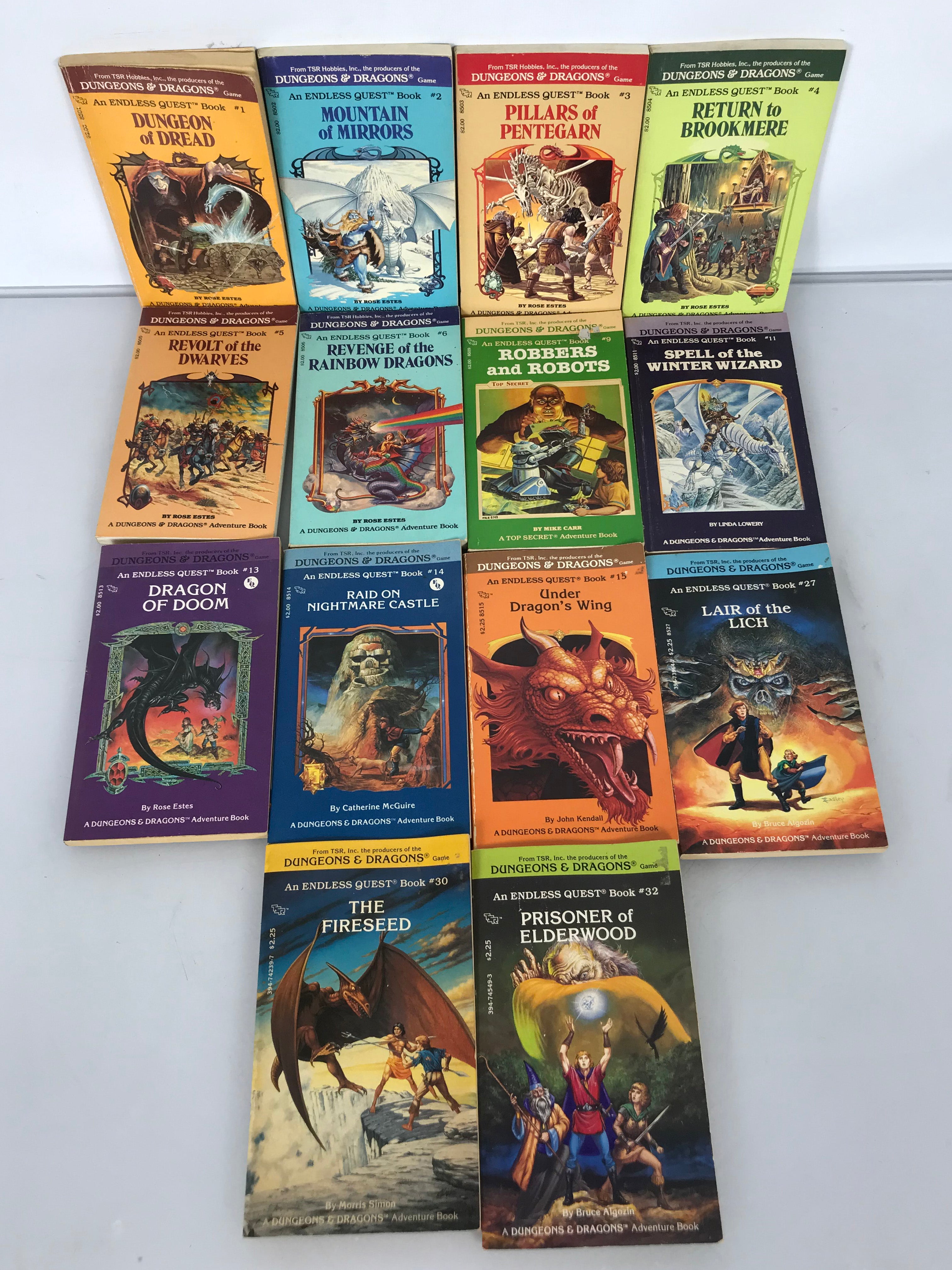 Lot of 14 Dungeons & Dragons Endless Quest Books 1-6, 9, 11, 13-15, 27, 30,  32