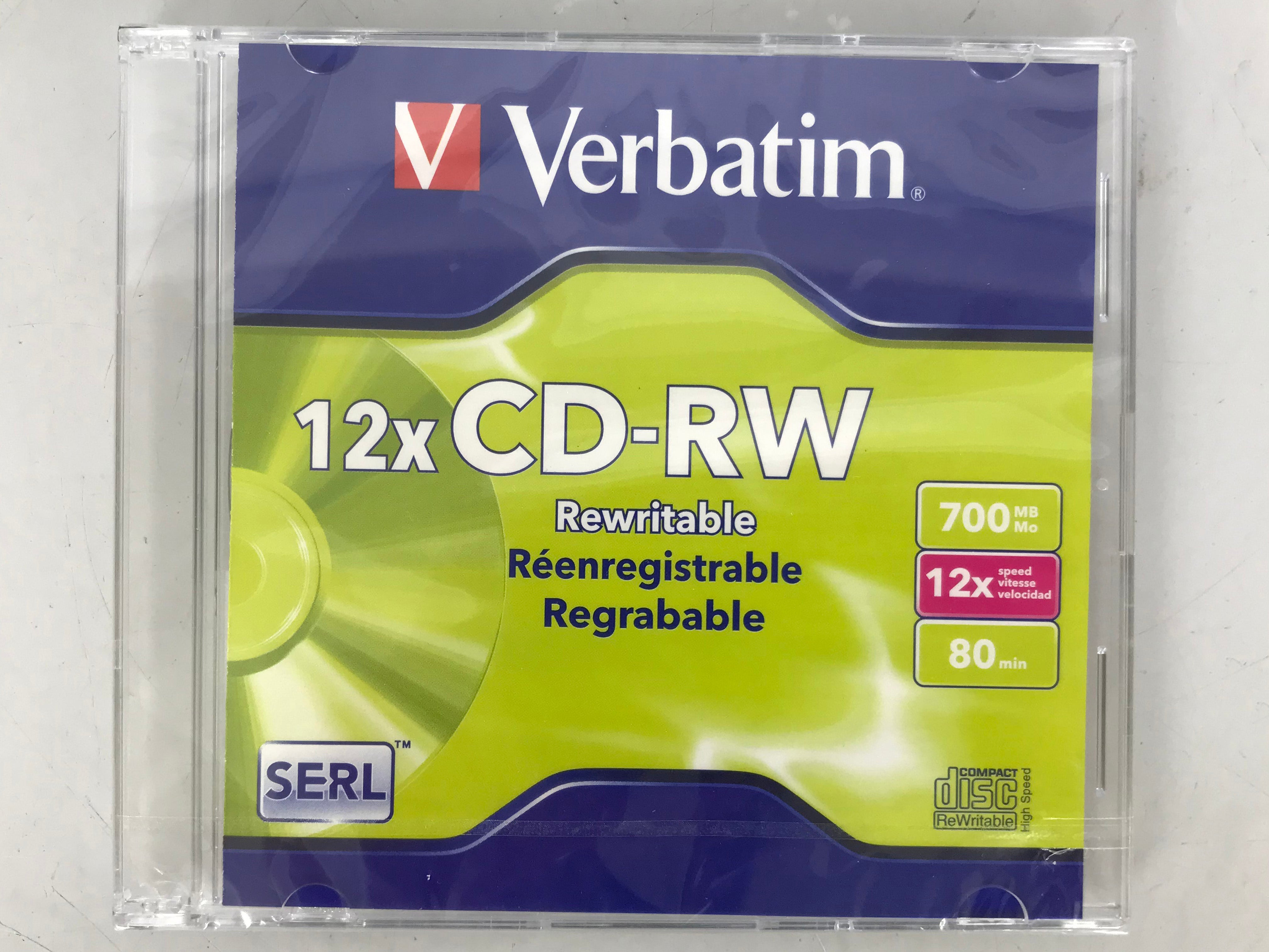 Verbatim CD-RW 700MB Hi-Speed Colour 8-12x Speed 5 Units