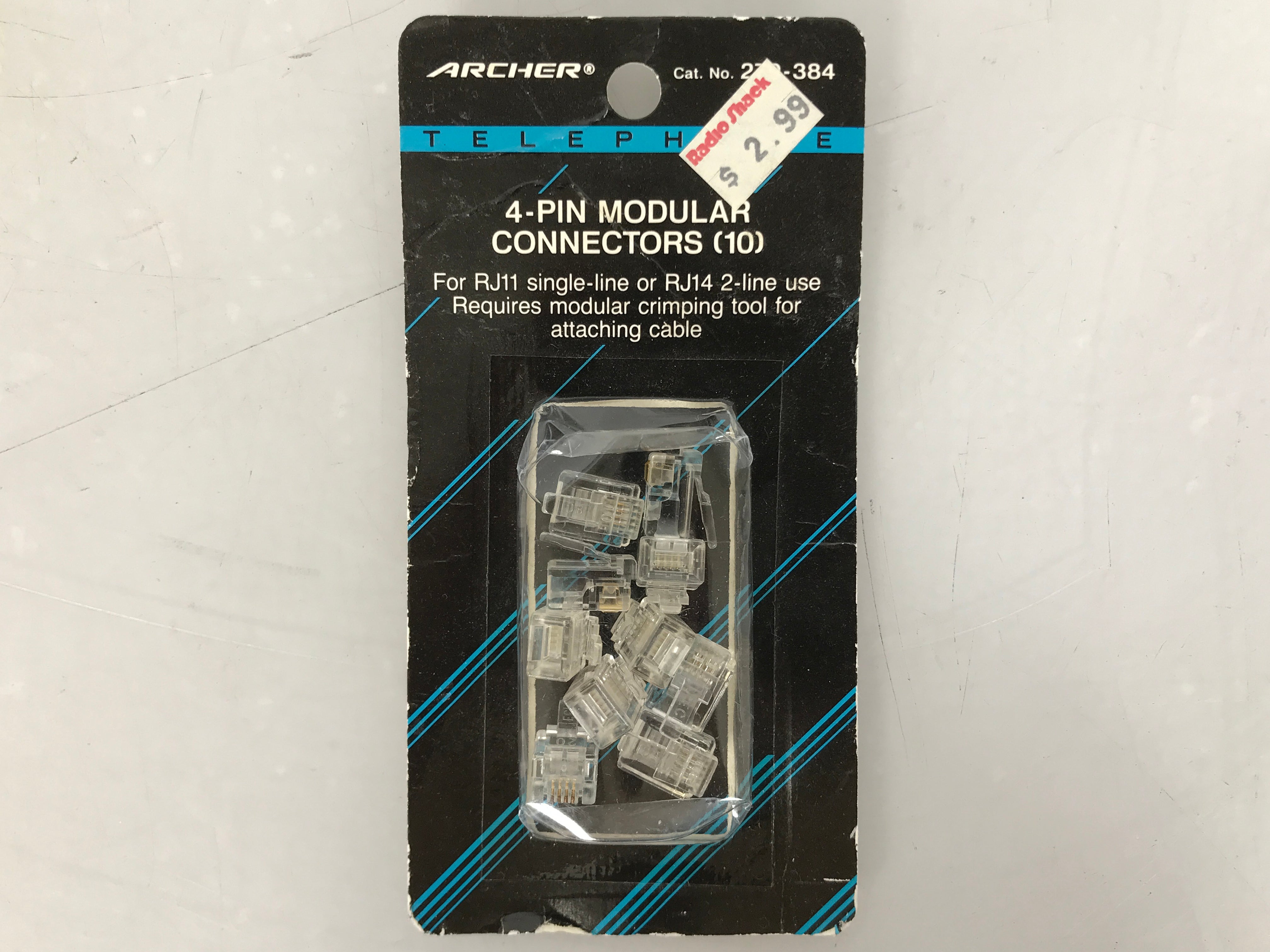 Archer 4-Pin Modular Connectors 10-Pack