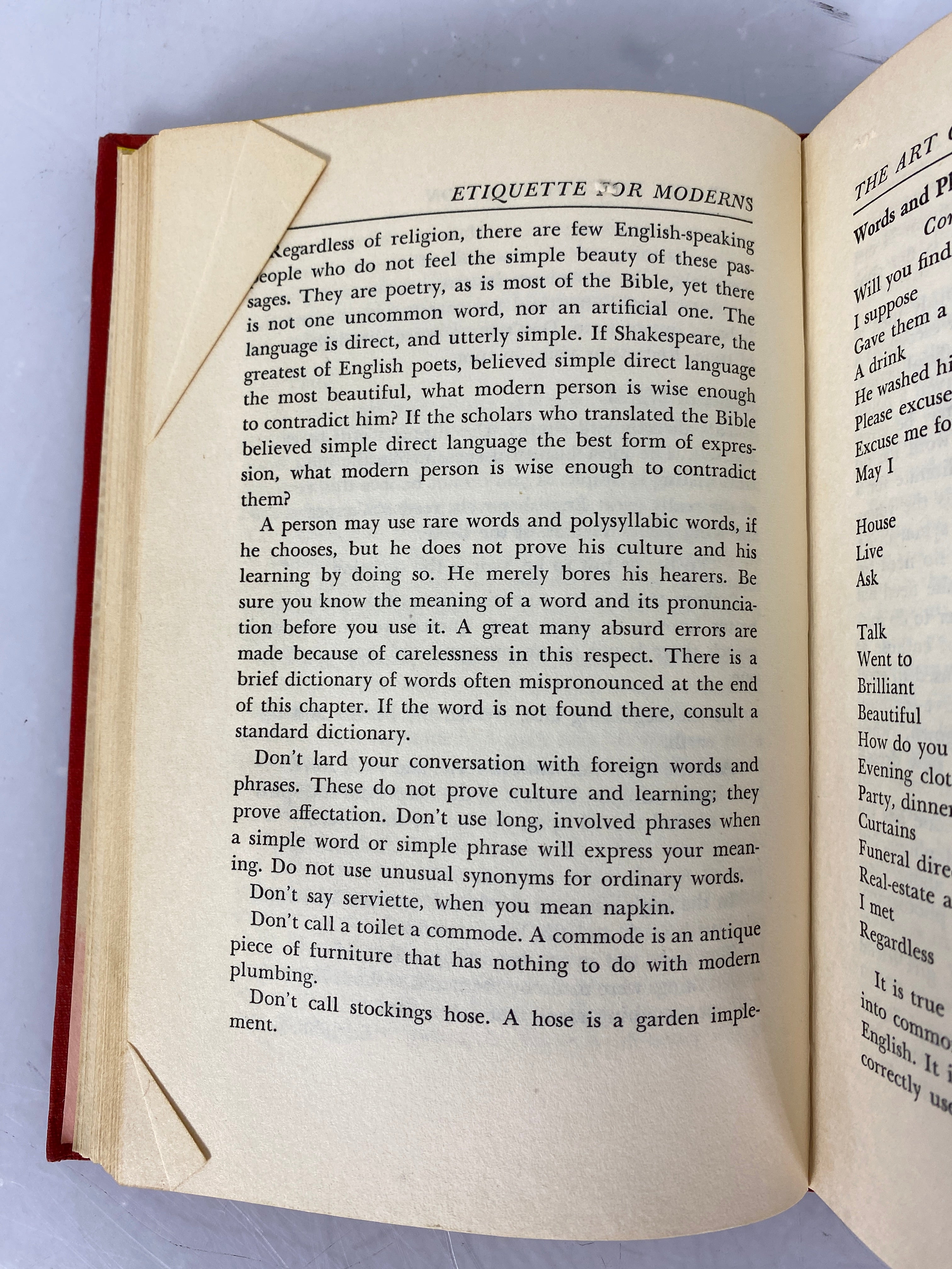 Etiquette for Moderns by Gloria Goddard 1942 Second Printing HC DJ