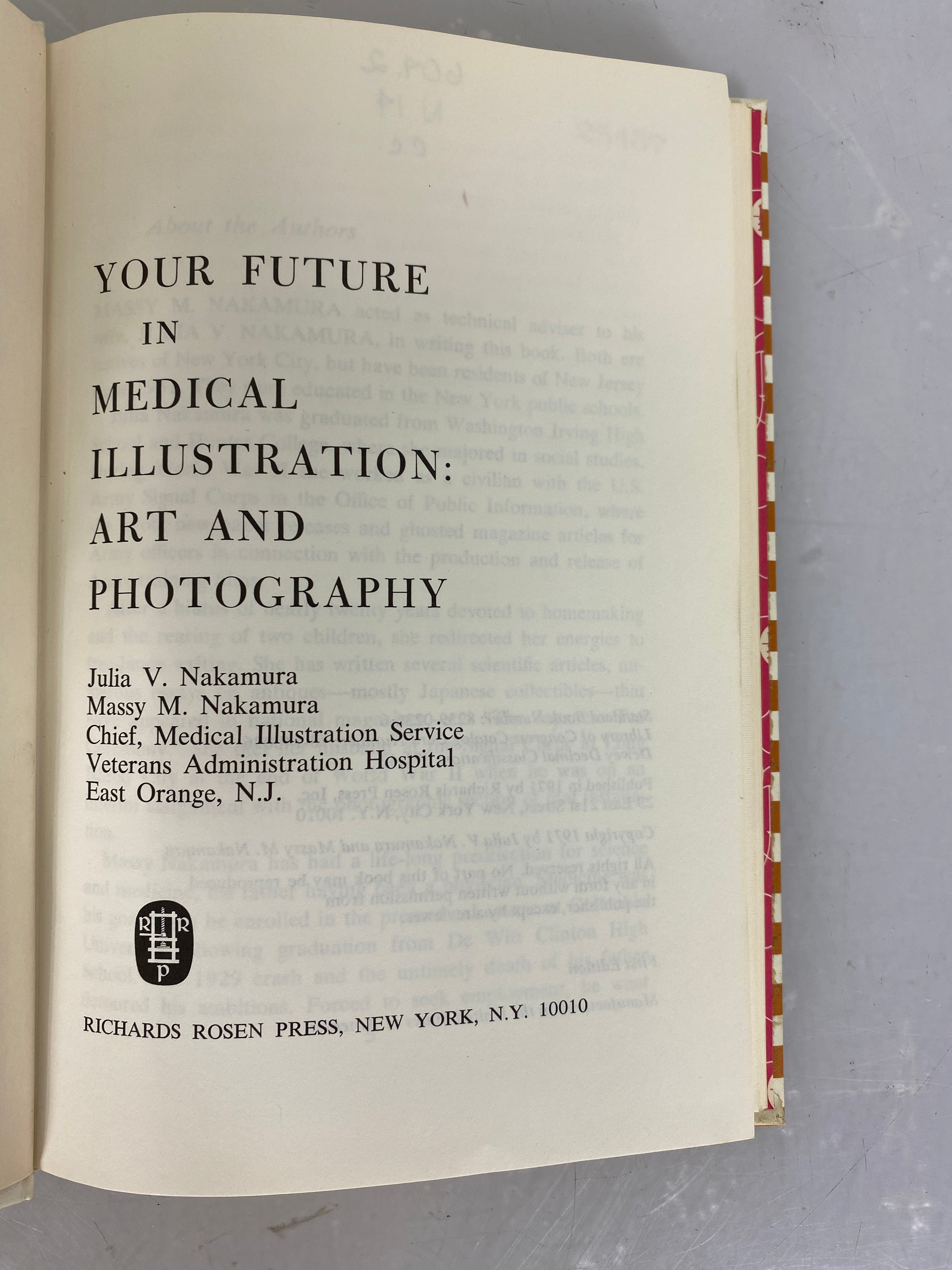 Your Future in Medical Illustration Art & Photography by Nakamura 1971 1st Ed HC