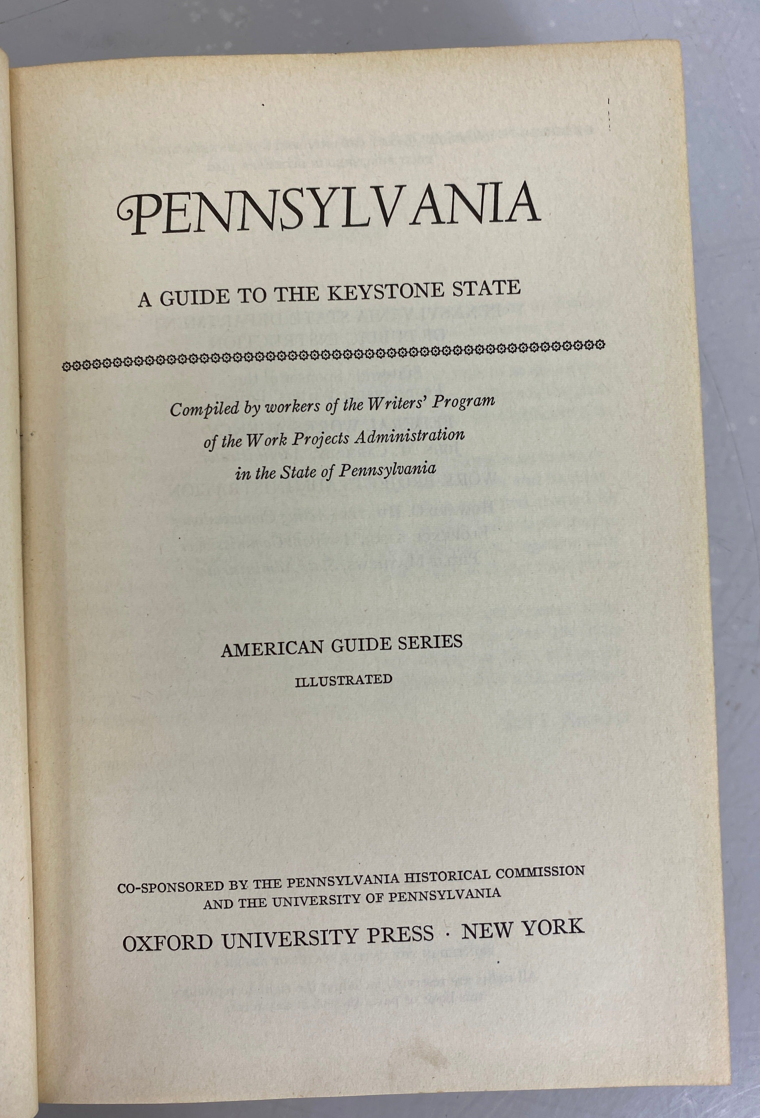 Pennsylvania A Guide to the Keystone State With Map 1940 HC