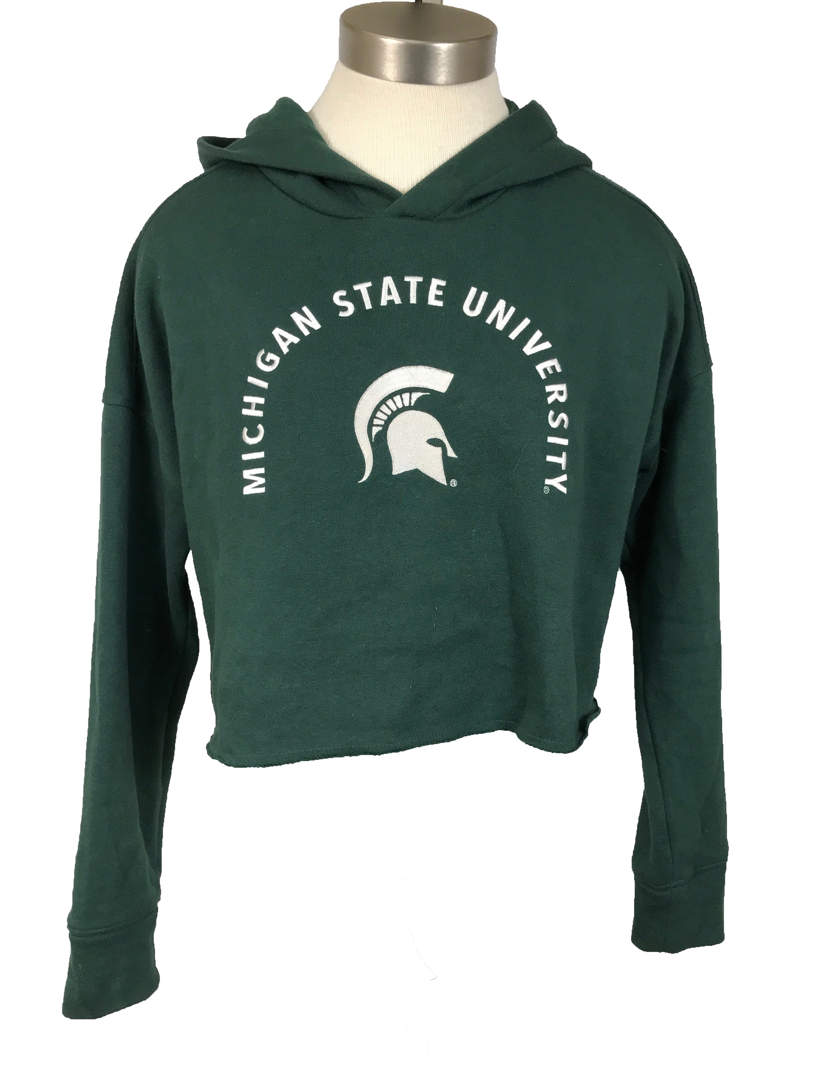 Nike Michigan State University Green Cropped Hoodie Women's Size Medium