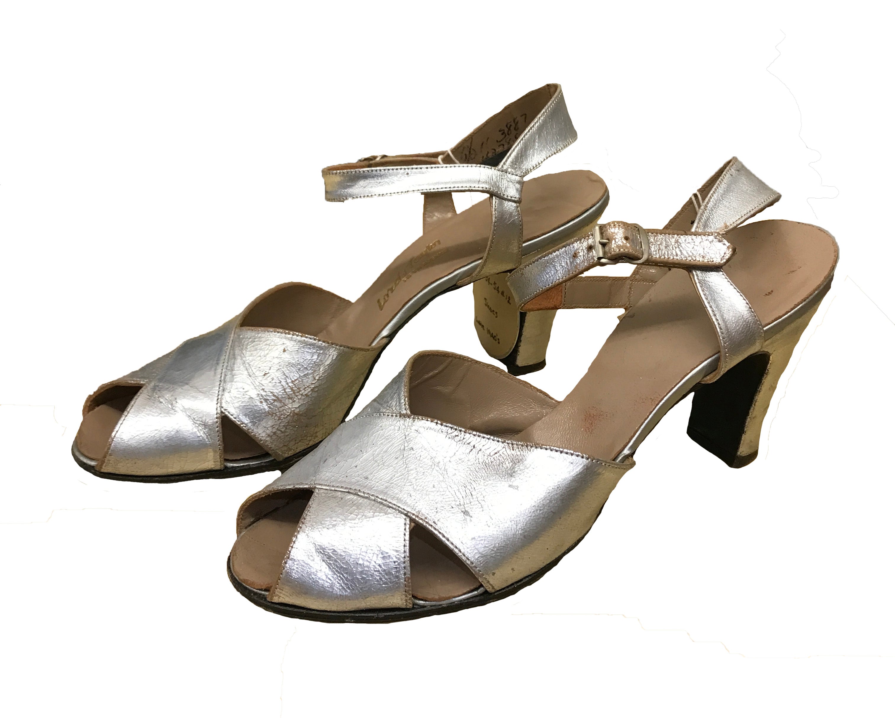Vintage Lord & Taylor Fifth Avenue Silver Heels Women's Size 8