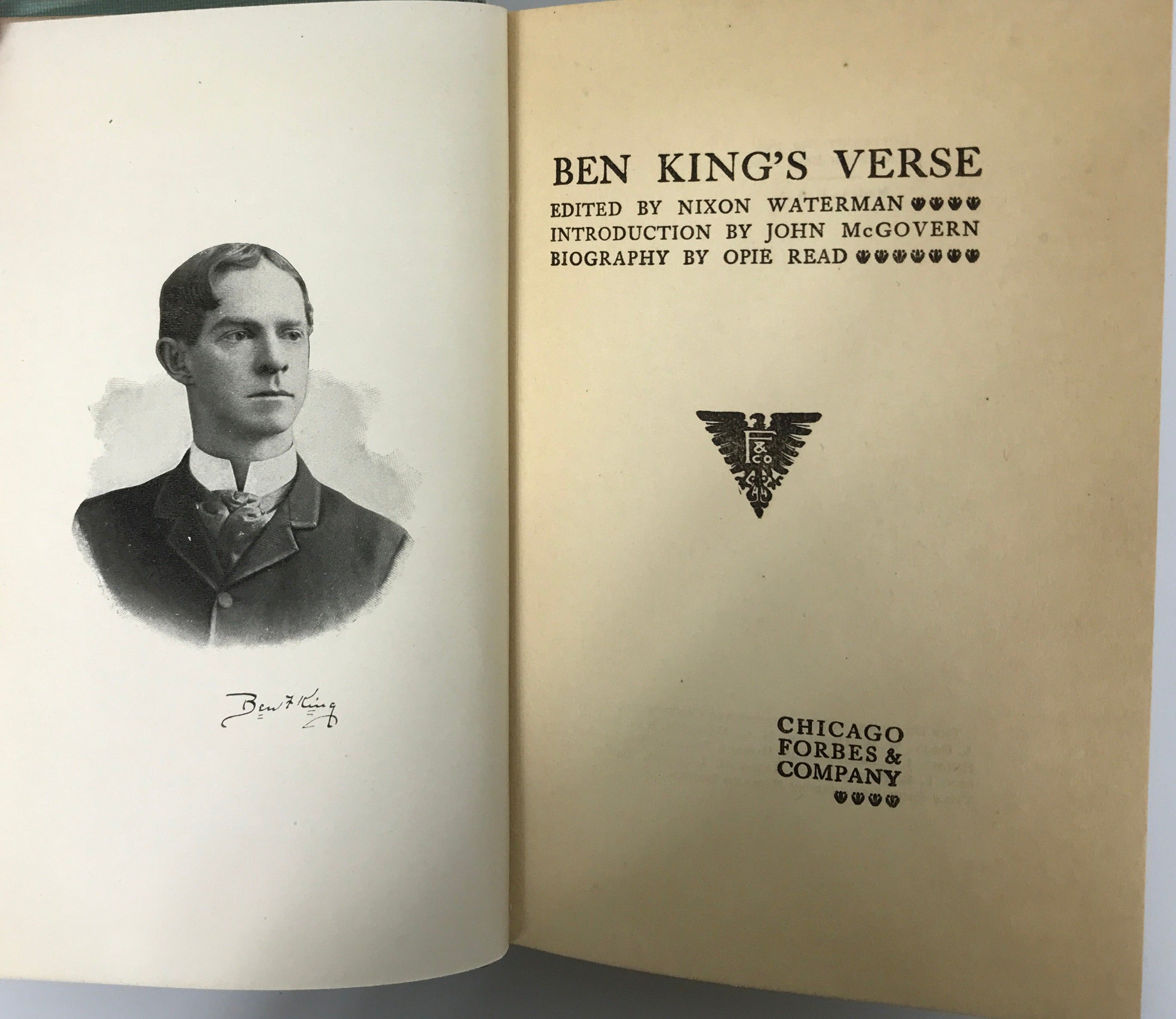 Ben King's Verse by Nixon Waterman 1898 Second Edition HC
