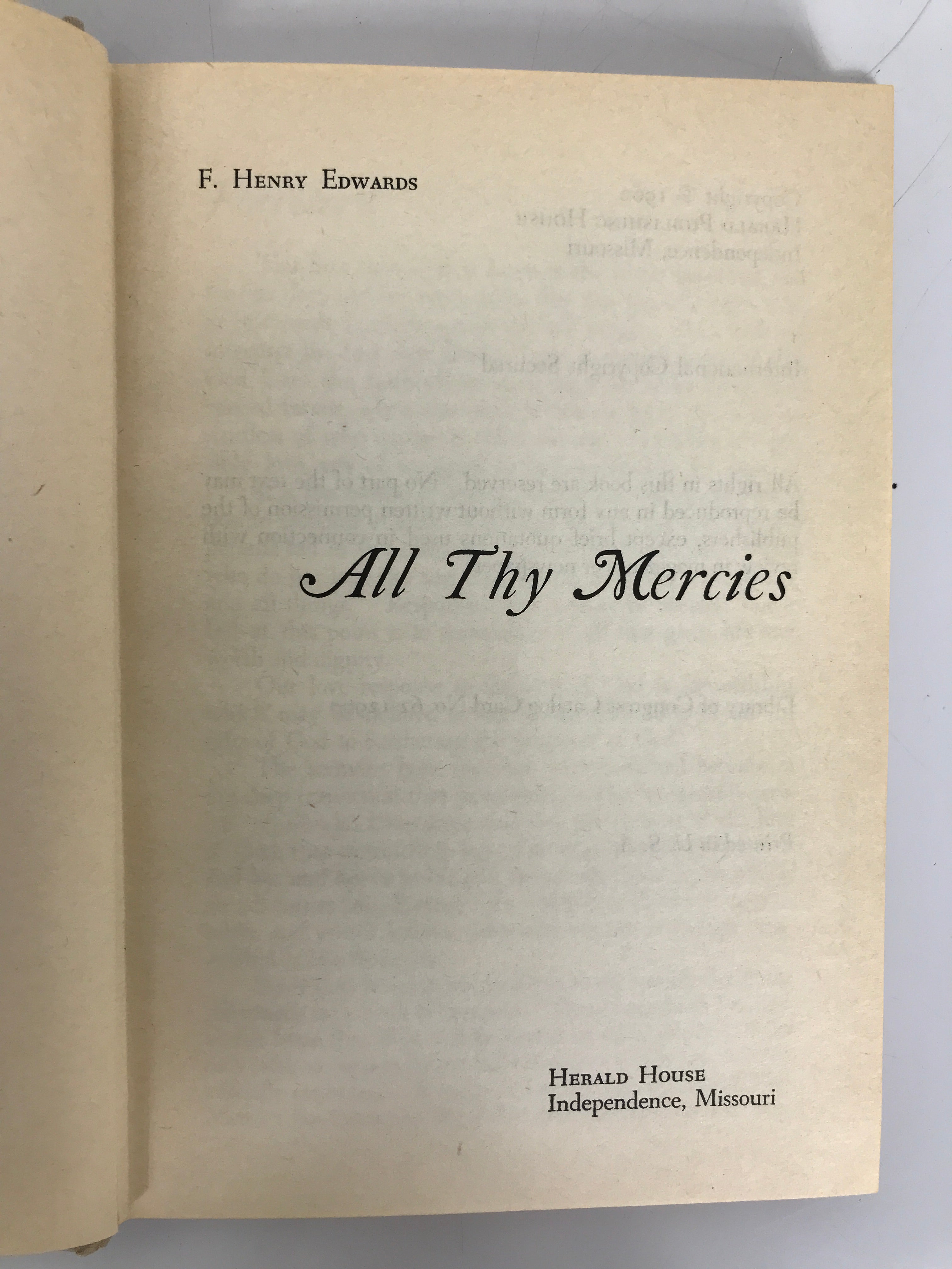 Lot of 3 F. Henry Edwards RLDS Books 1956-1963 HC