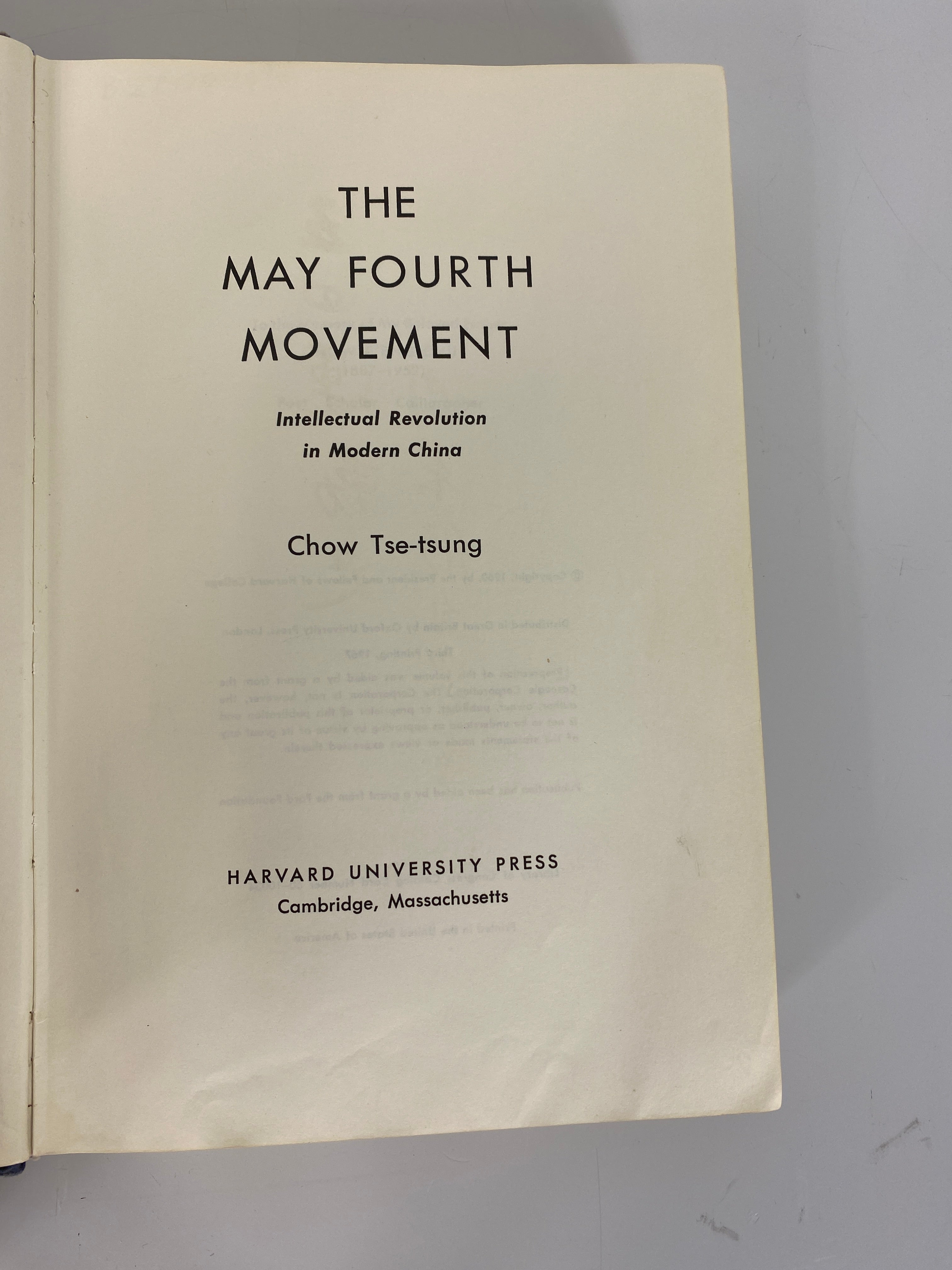 The May Fourth Movement by Chow Tse-Tsung 1967 HC