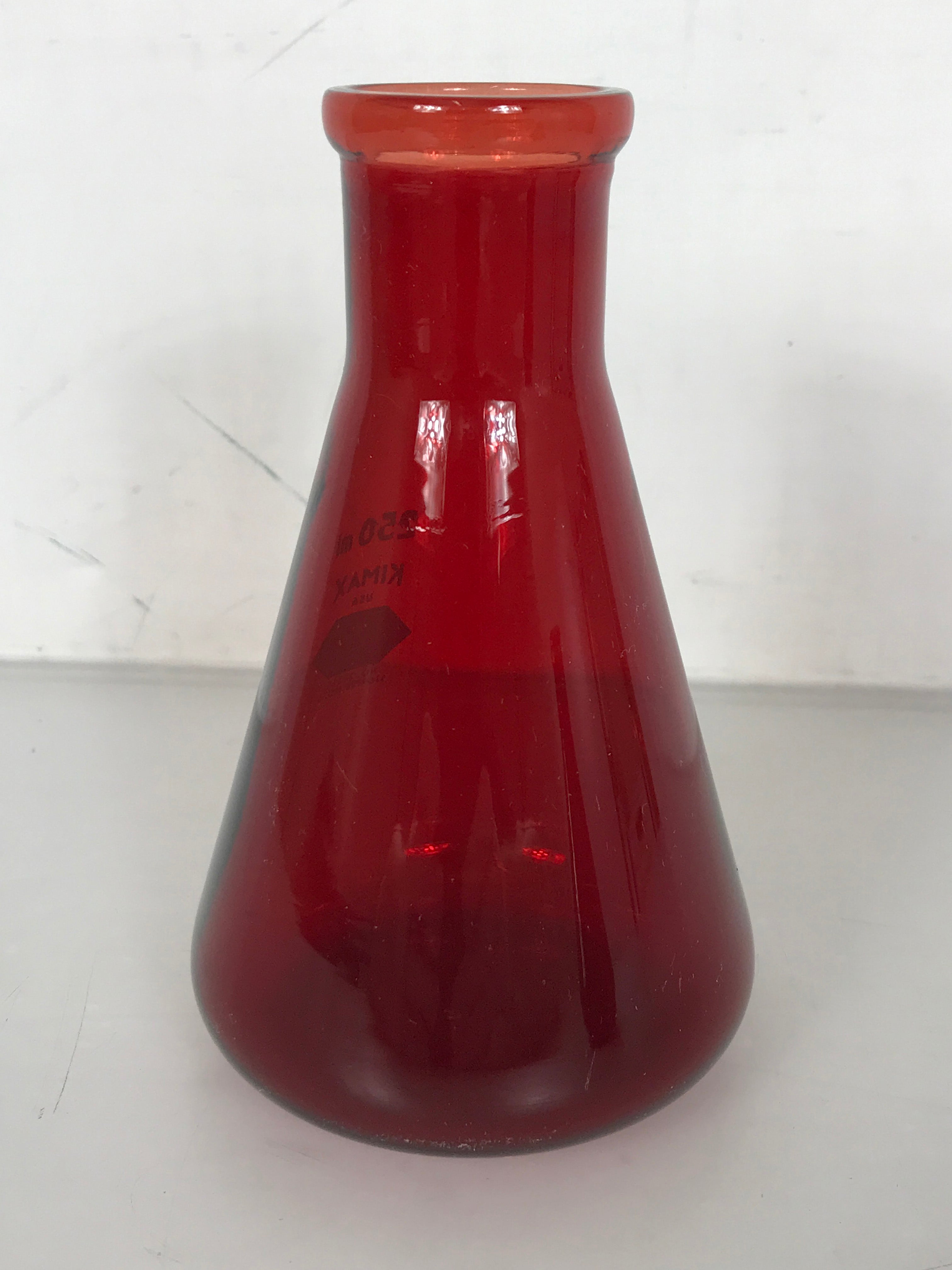 Kimax 250 mL Ruby Red Glass Erlenmeyer Flask No. 26550