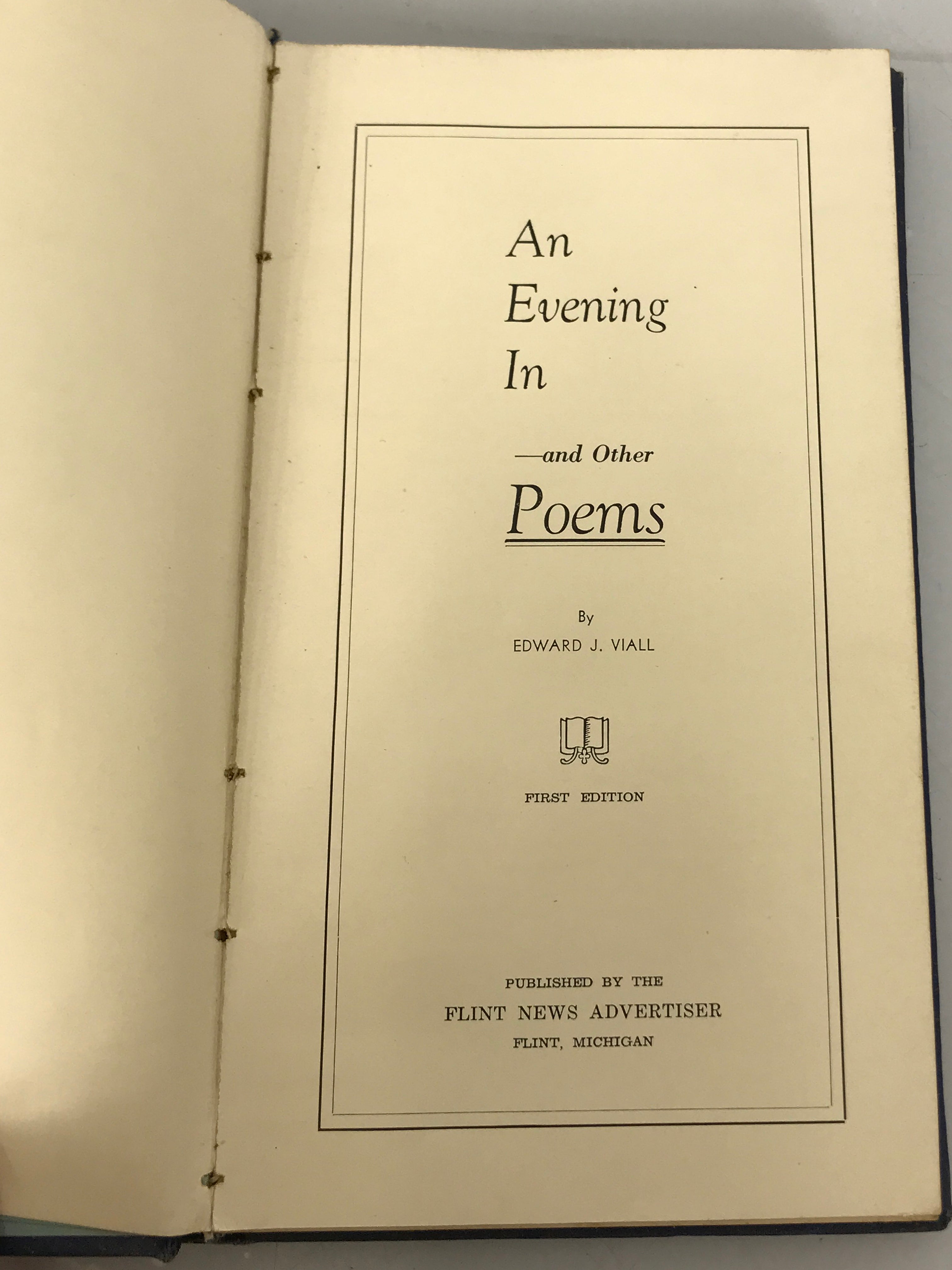 An Evening In by Edward J. Viall Signed First Edition 1939 HC