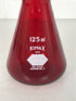 Kimax 125 mL Ruby Red Glass Erlenmeyer Flask No. 26550