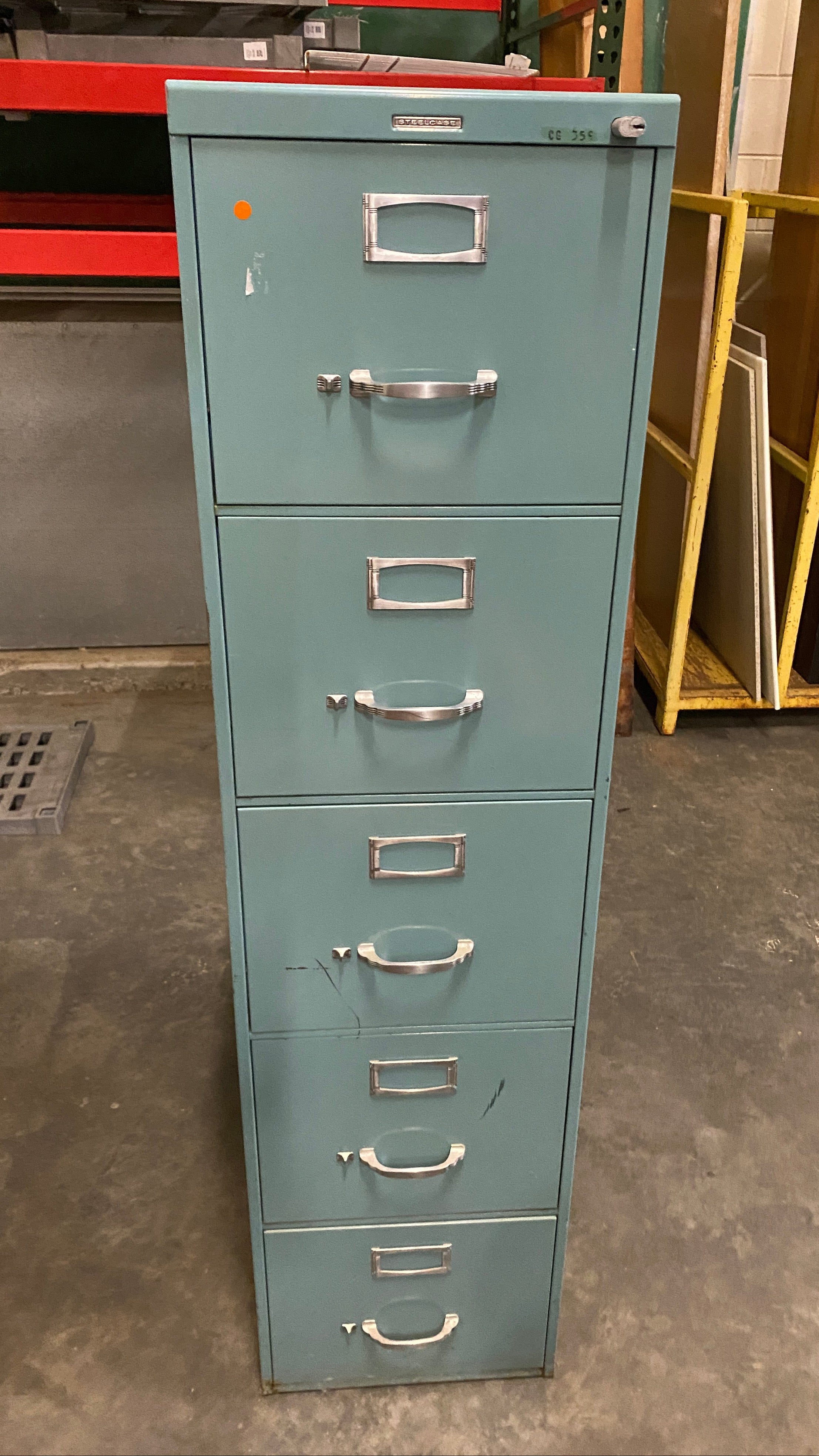 Steelcase #18452 5 Drawer Blue File Cabinet