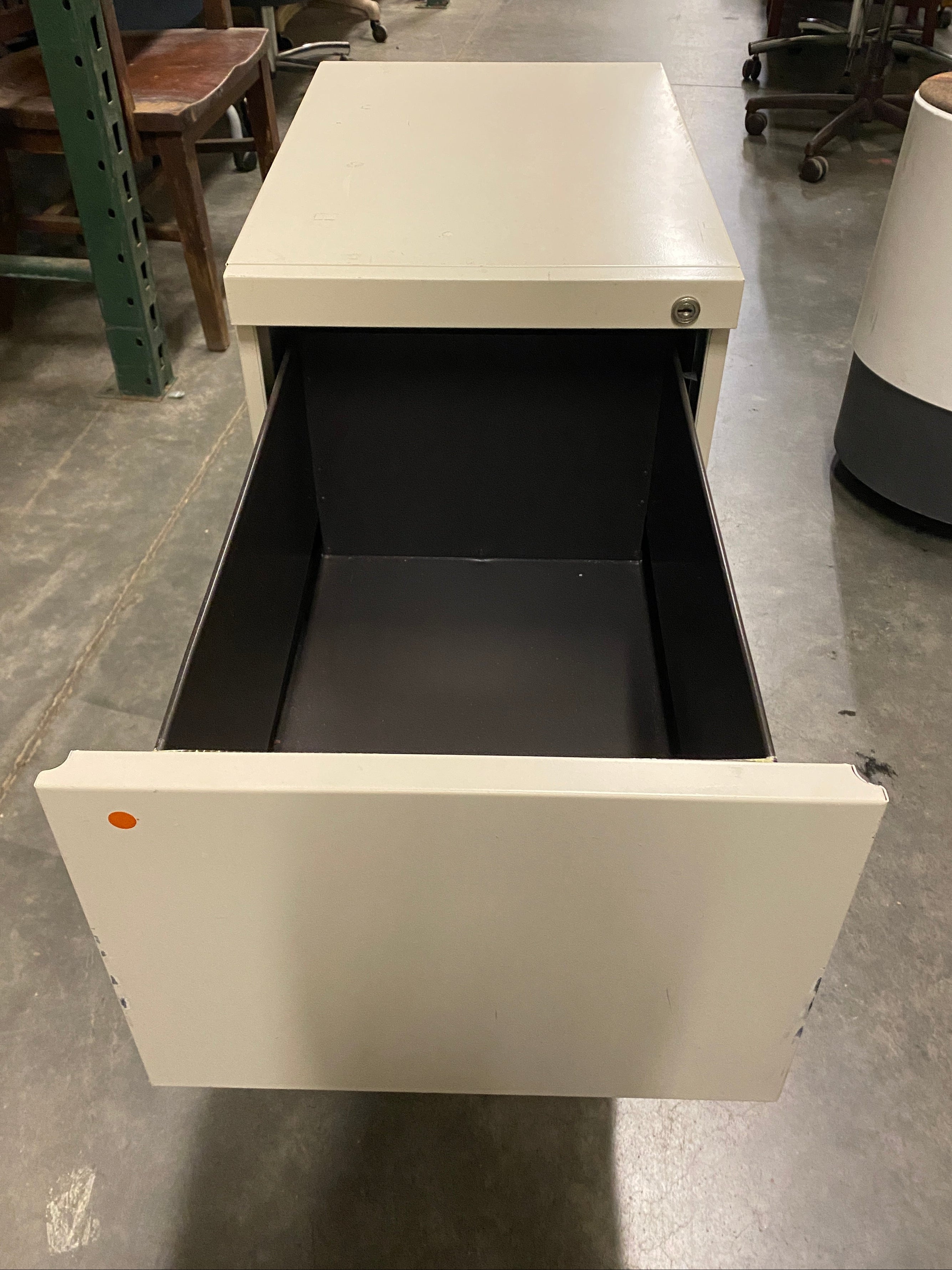 Beige 2 Drawer Mobile File Cabinet