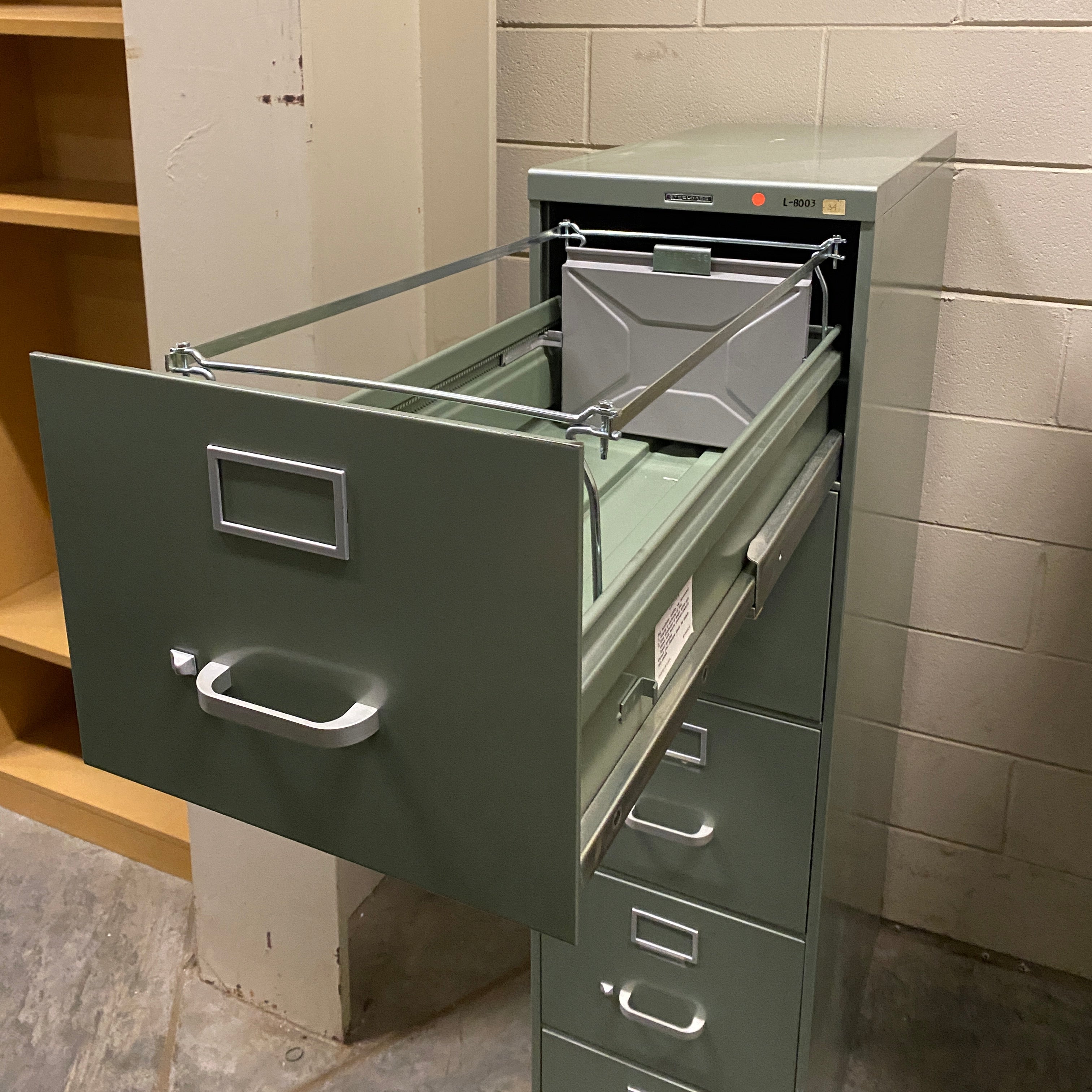 Steelcase #L-8003 5 Drawer Green File Cabinet