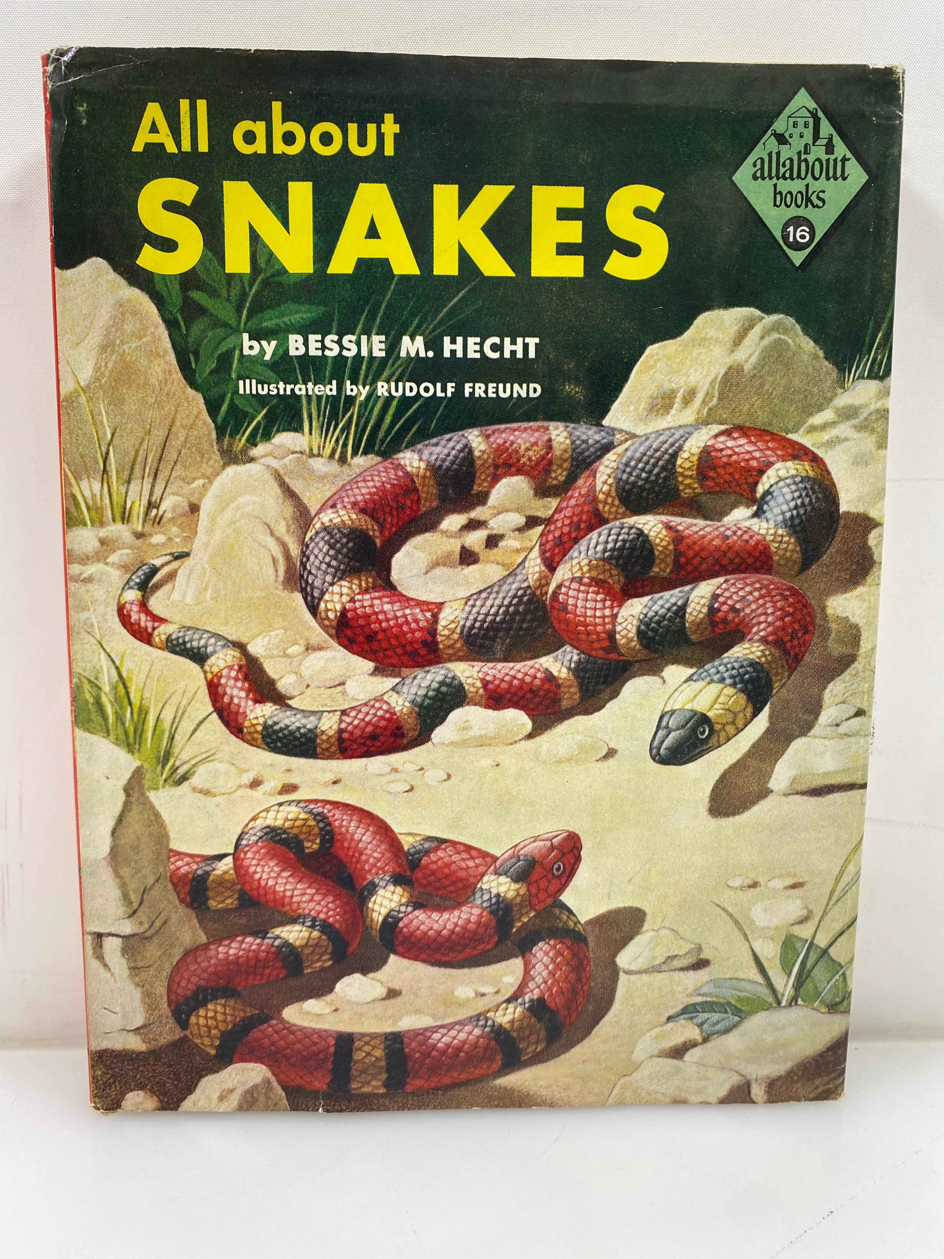 All About Snakes Bessie M. Hecht Random House 6th Print 1956 HCDJ