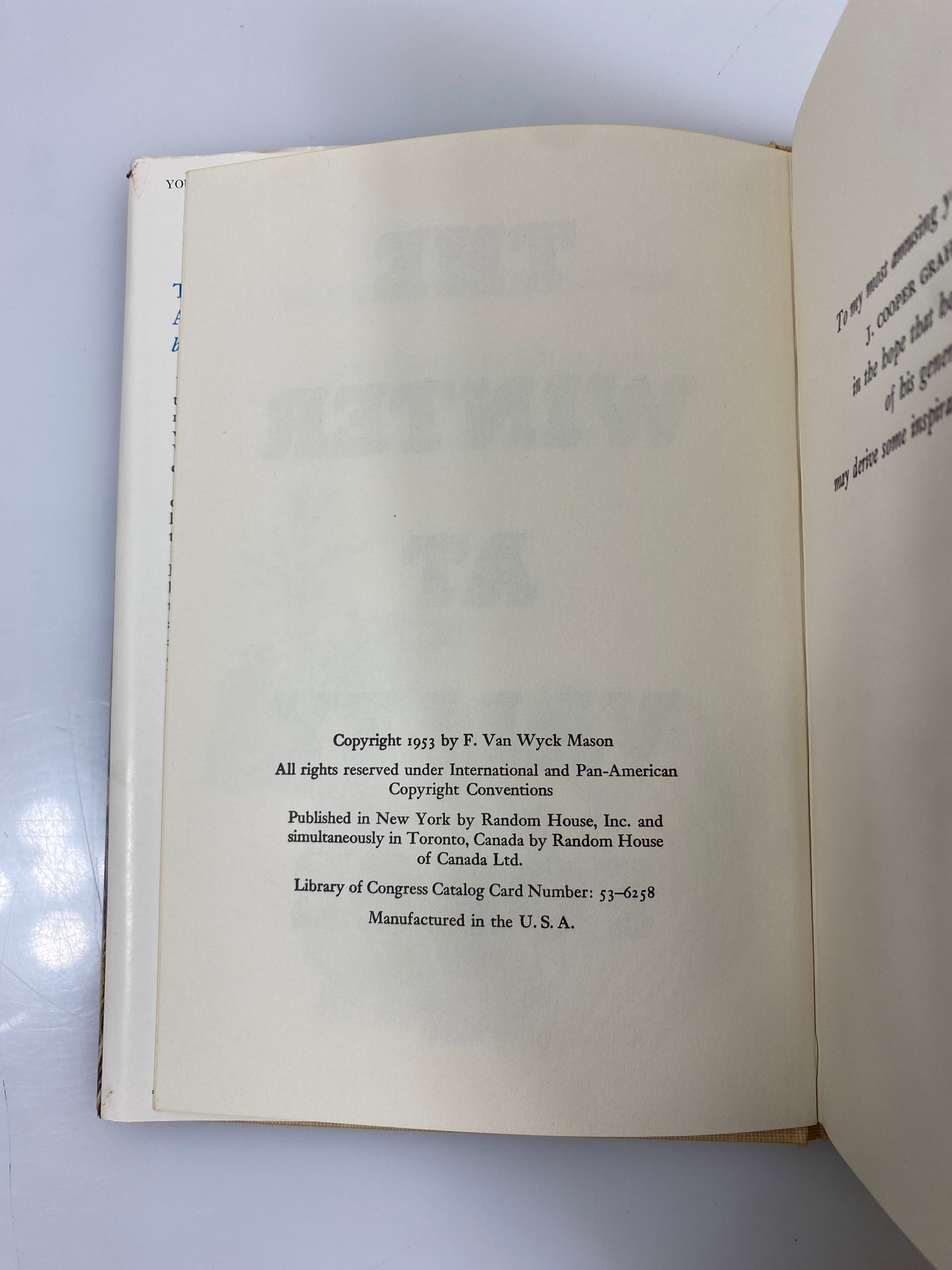 The Winter at Valley Forge F. Van Wyck Mason Random House 1953 HCDJ