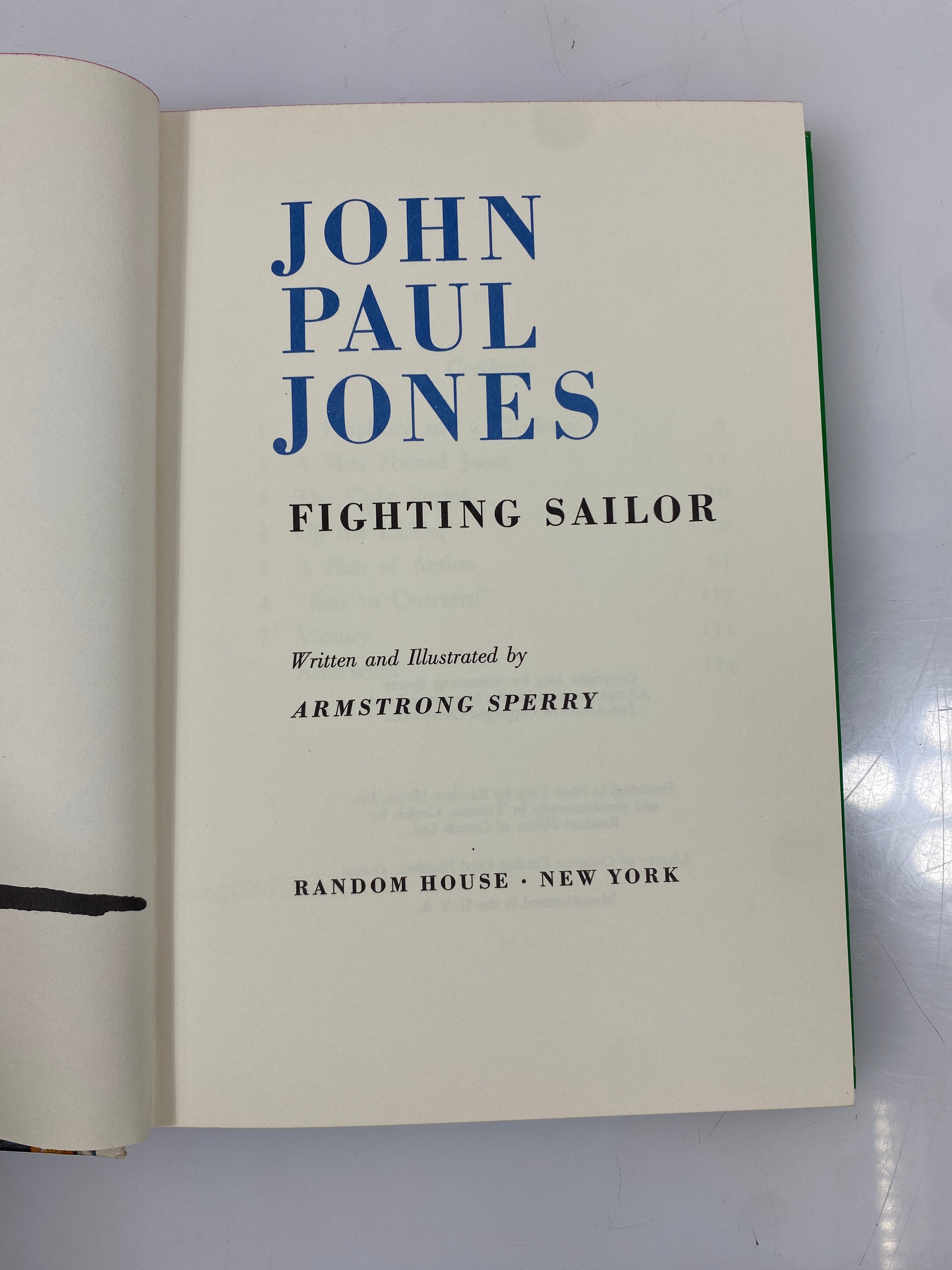 John Paul Jones, Fighting Sailor Armstrong Sperry Random House 1953 HC