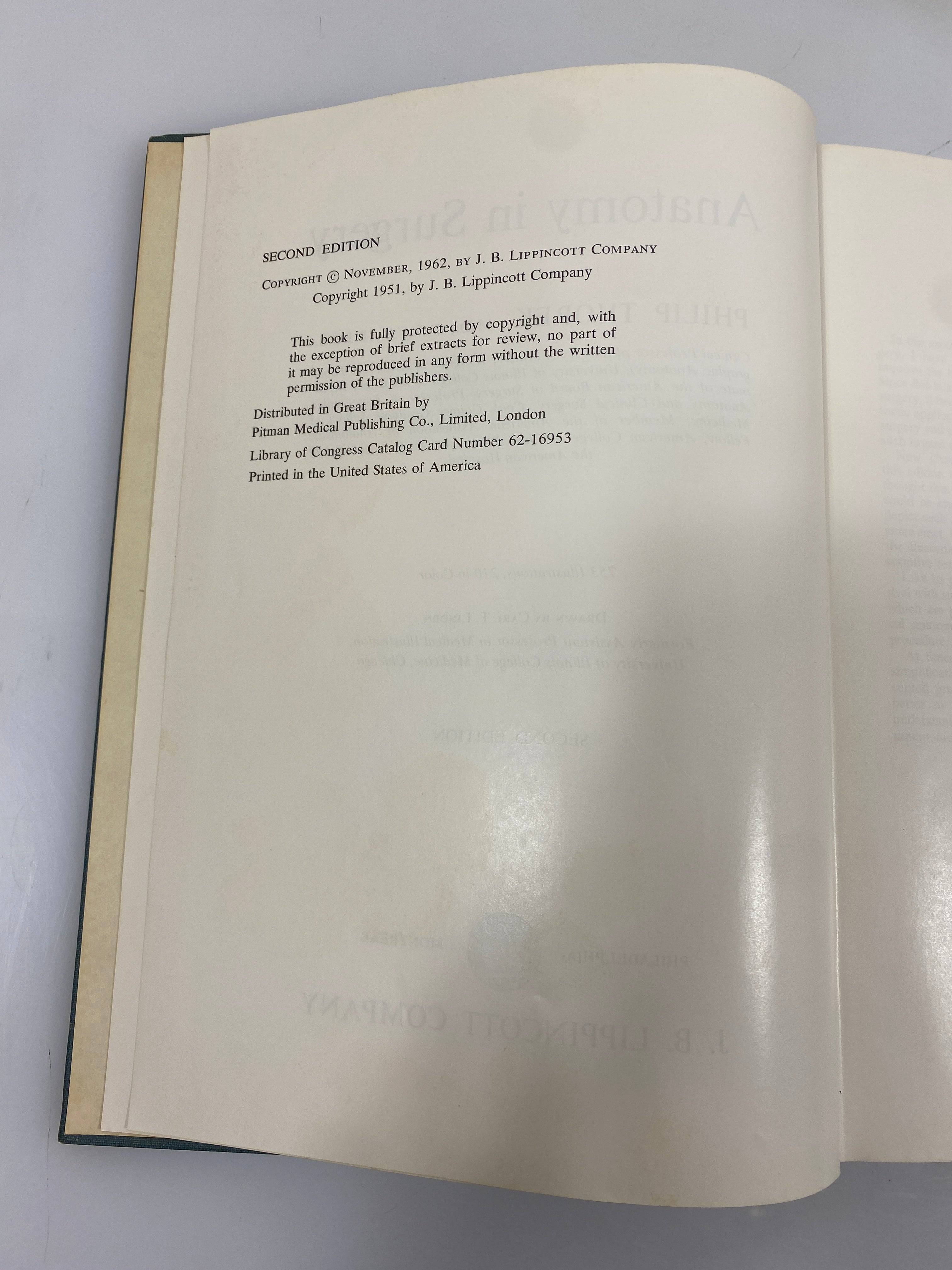 Anatomy in Surgery Philip Thorek J.B. Lippincott Company 2nd Ed. 1962 HC