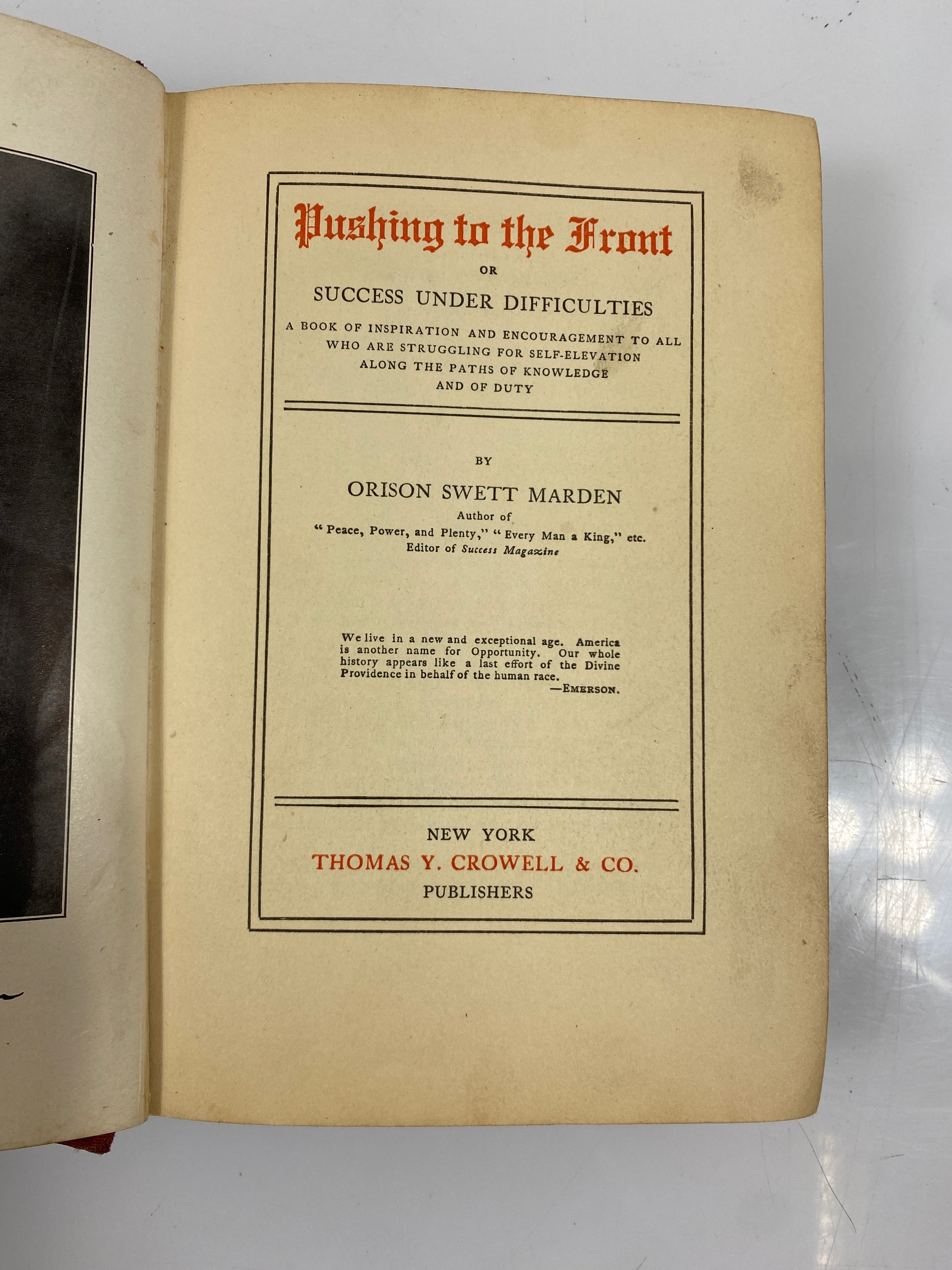 Pushing to the Front by Orison Swett Marden 1894 HC