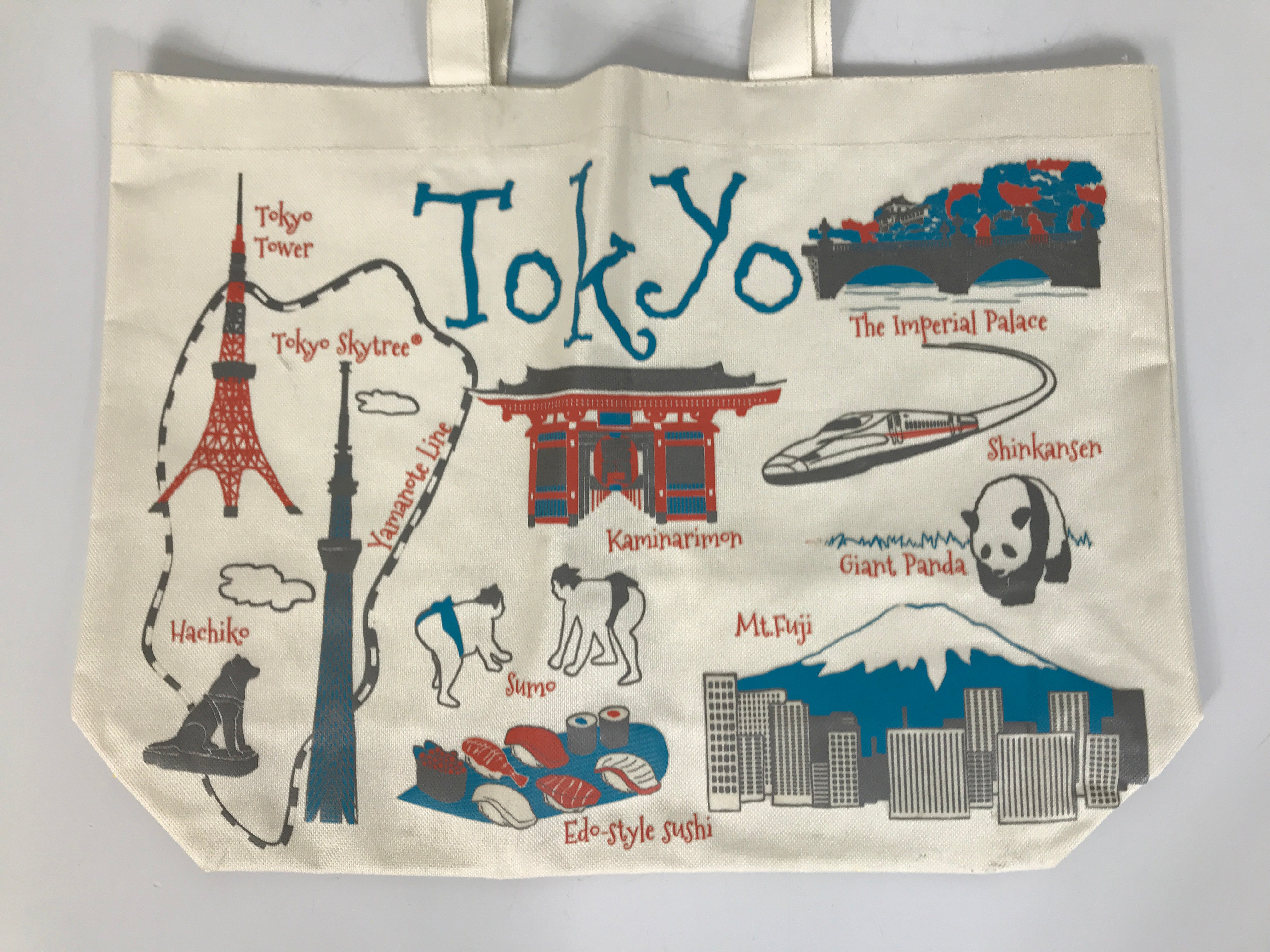 Canvas Shoulder Bag featuring Tokyo Japan Points of Interest