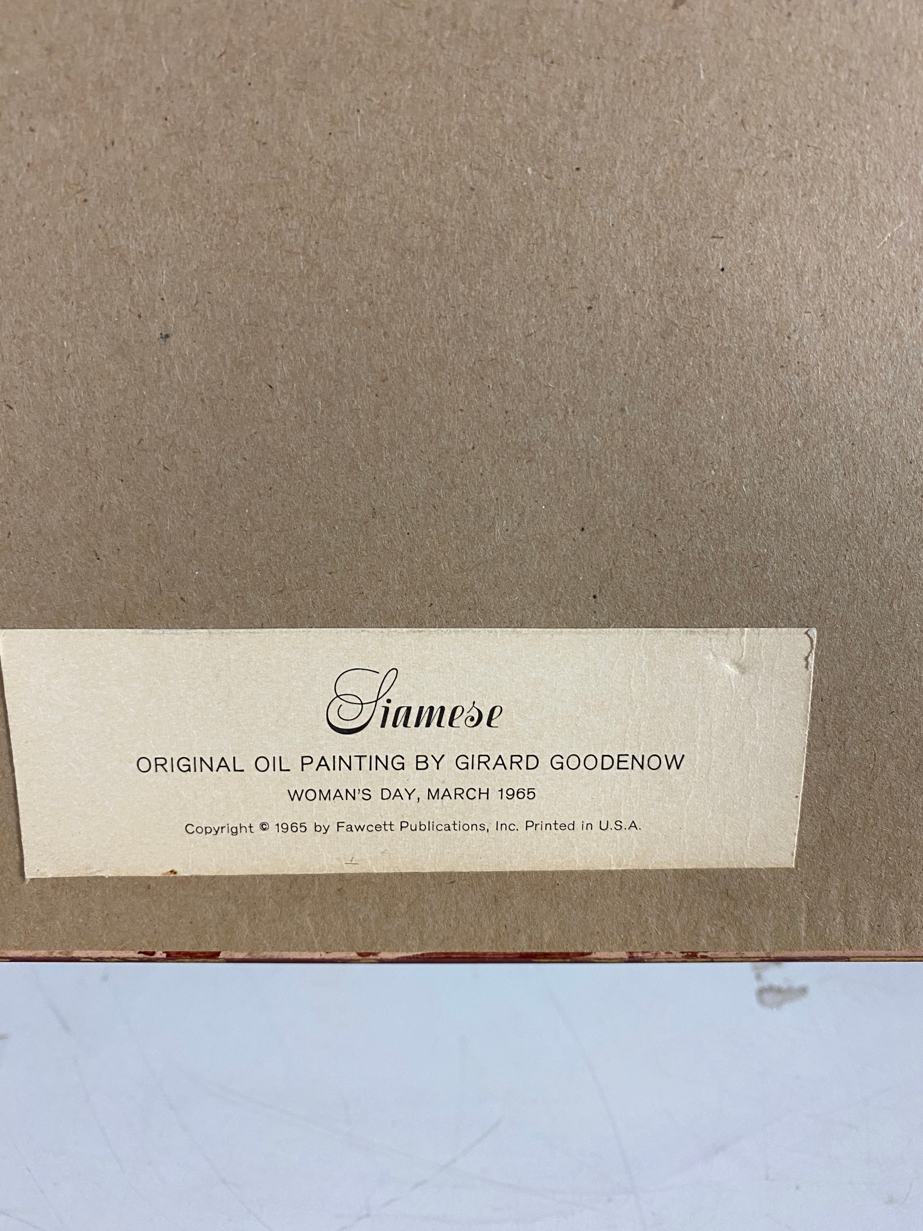 Girard Goodenow "Siamese" Original Framed Oil Painting Artwork