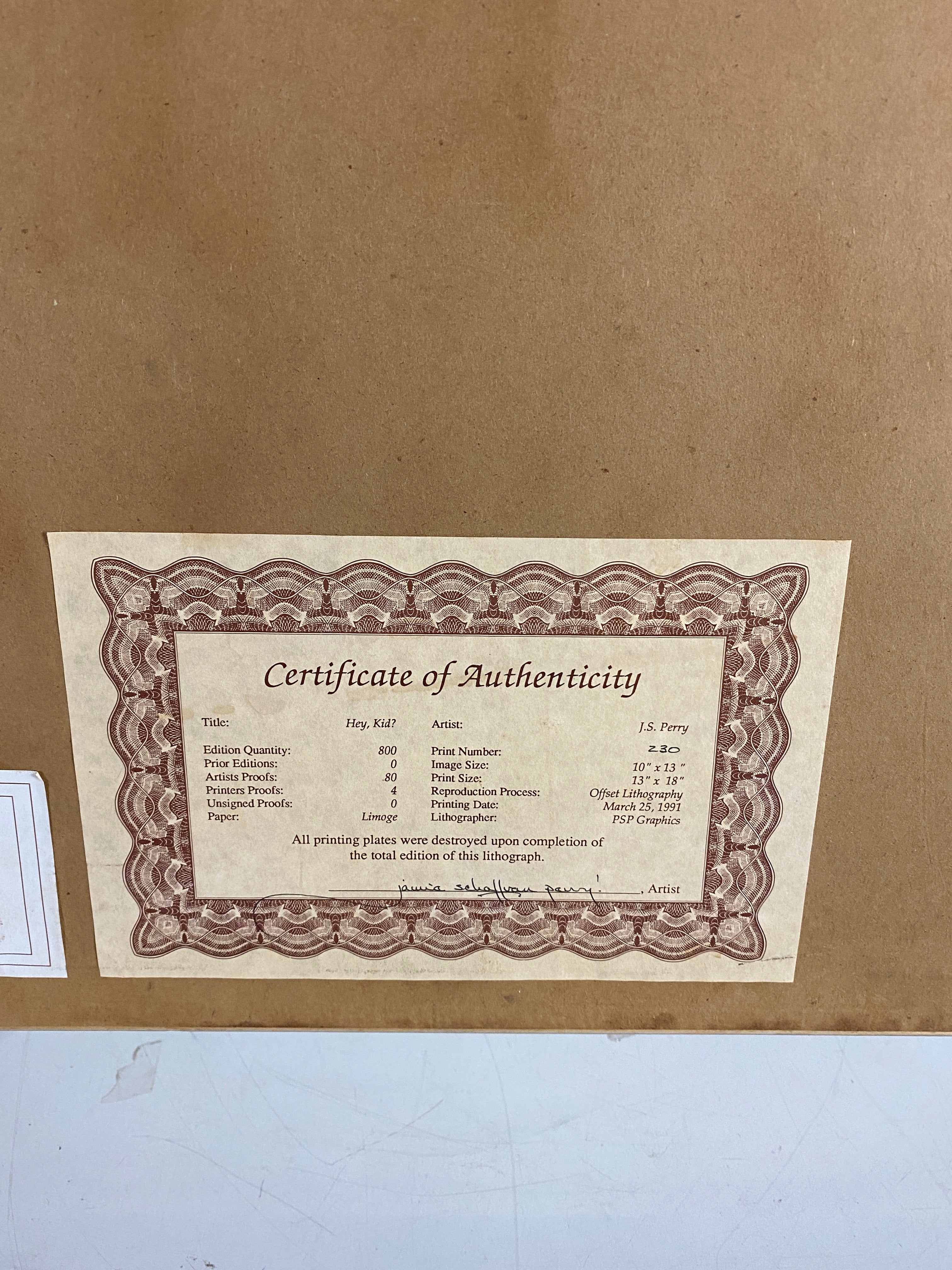 J.S. Perry "Hey, Kid?" Framed Print Artwork