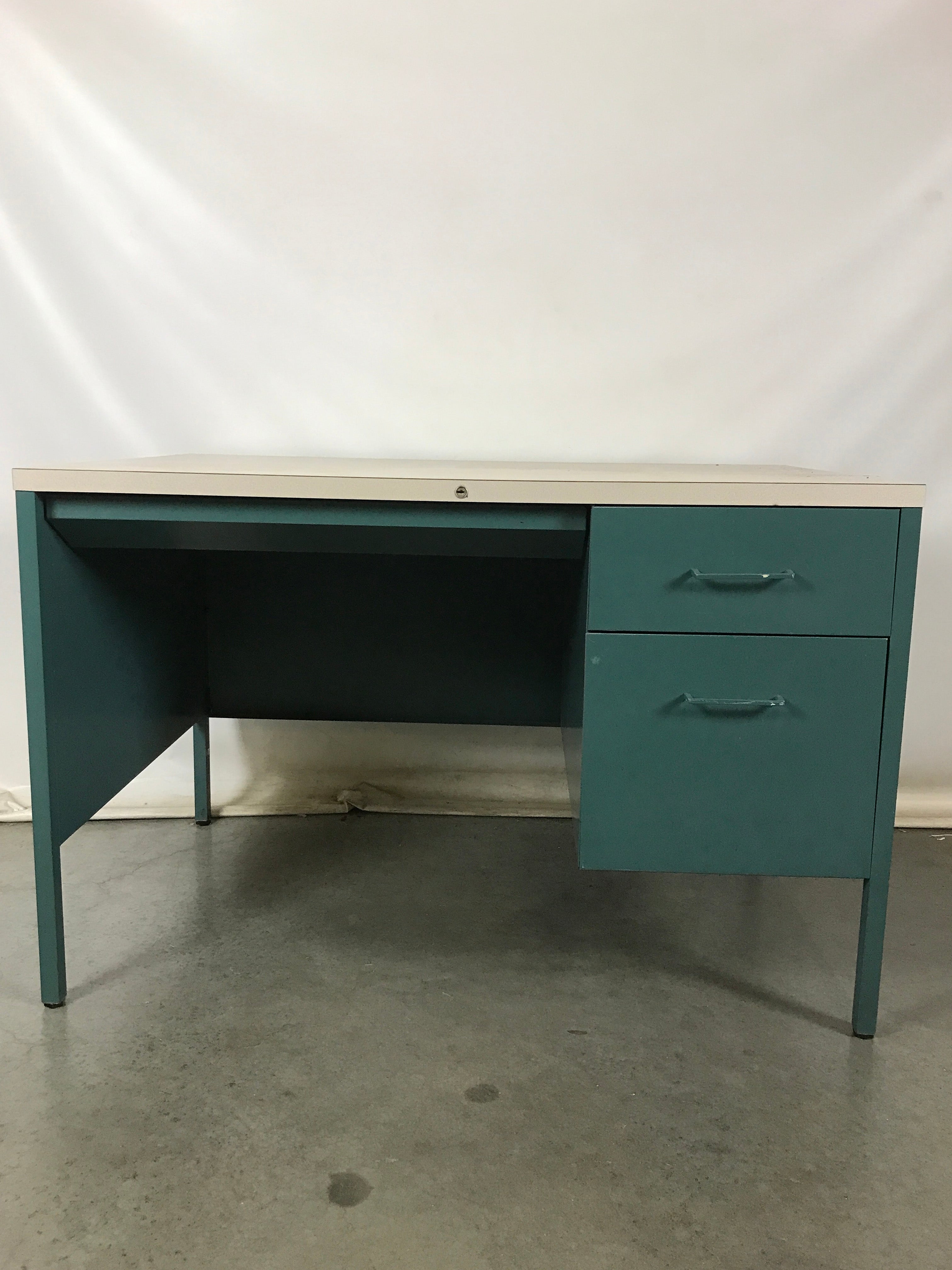 Steelcase Blue Metal Desk