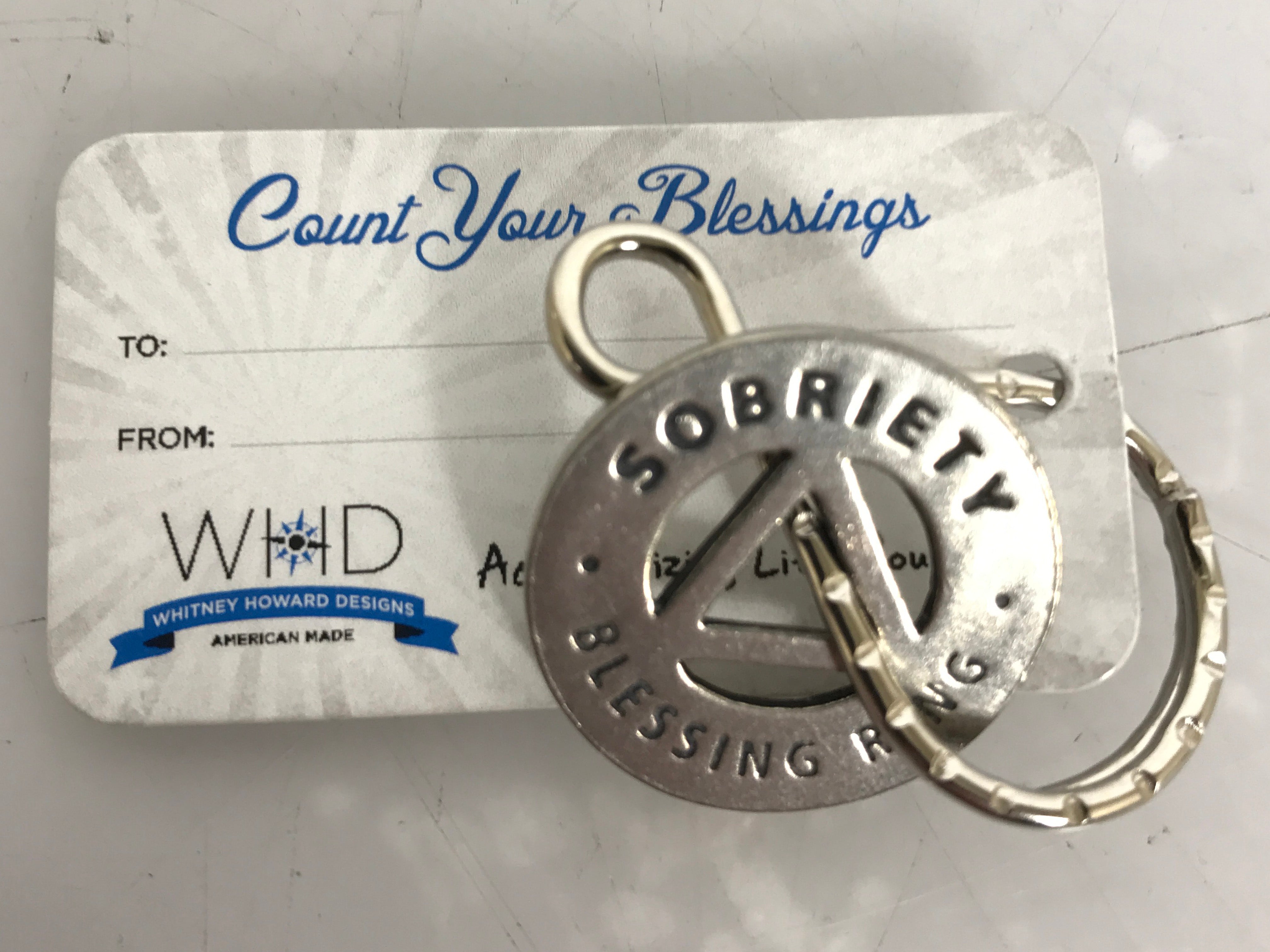 WHD BlessingRings "Sobriety" Keychain
