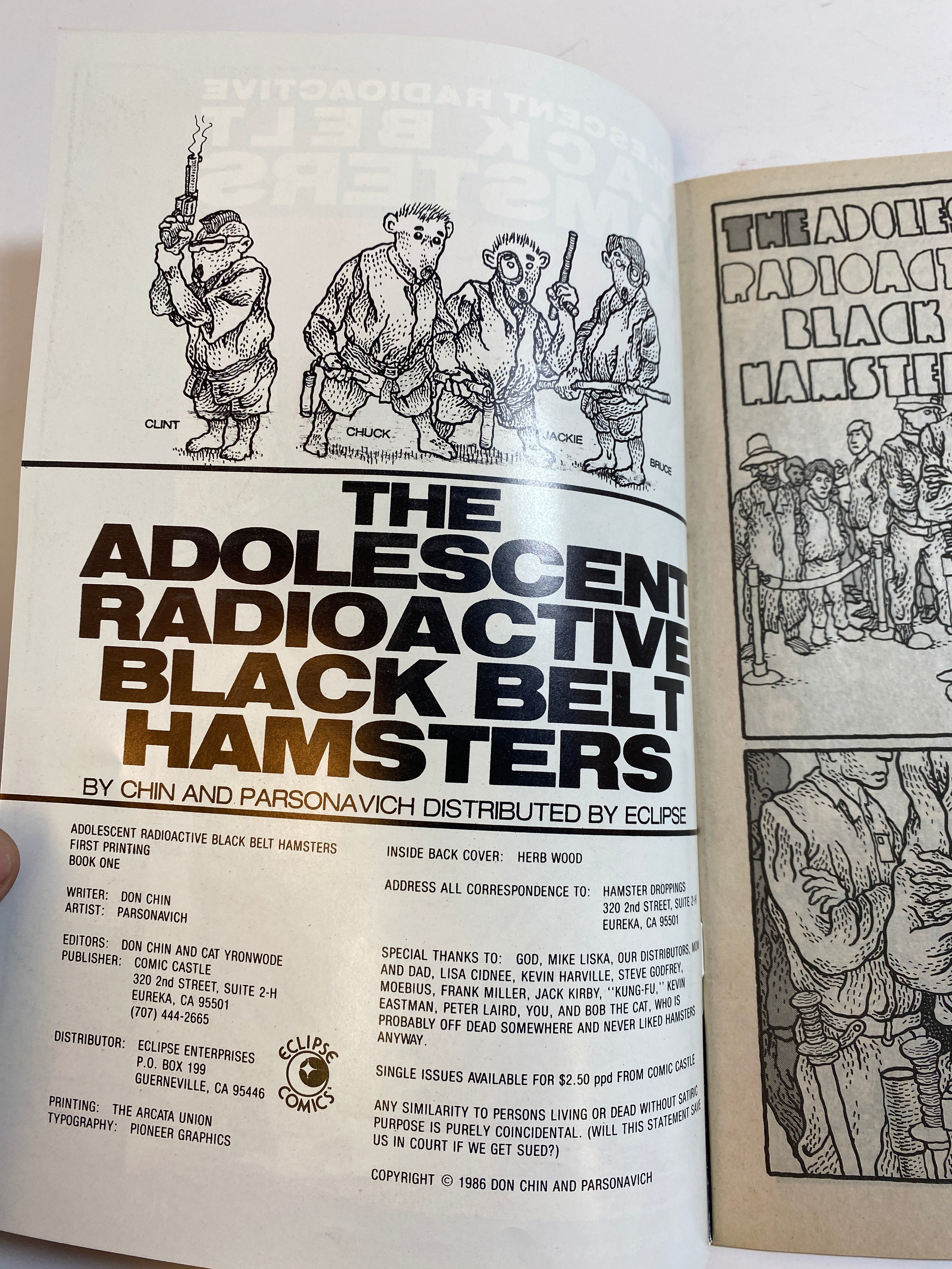 Adolescent Radioactive Black Belt Hamsters Eclipse Comics 1986