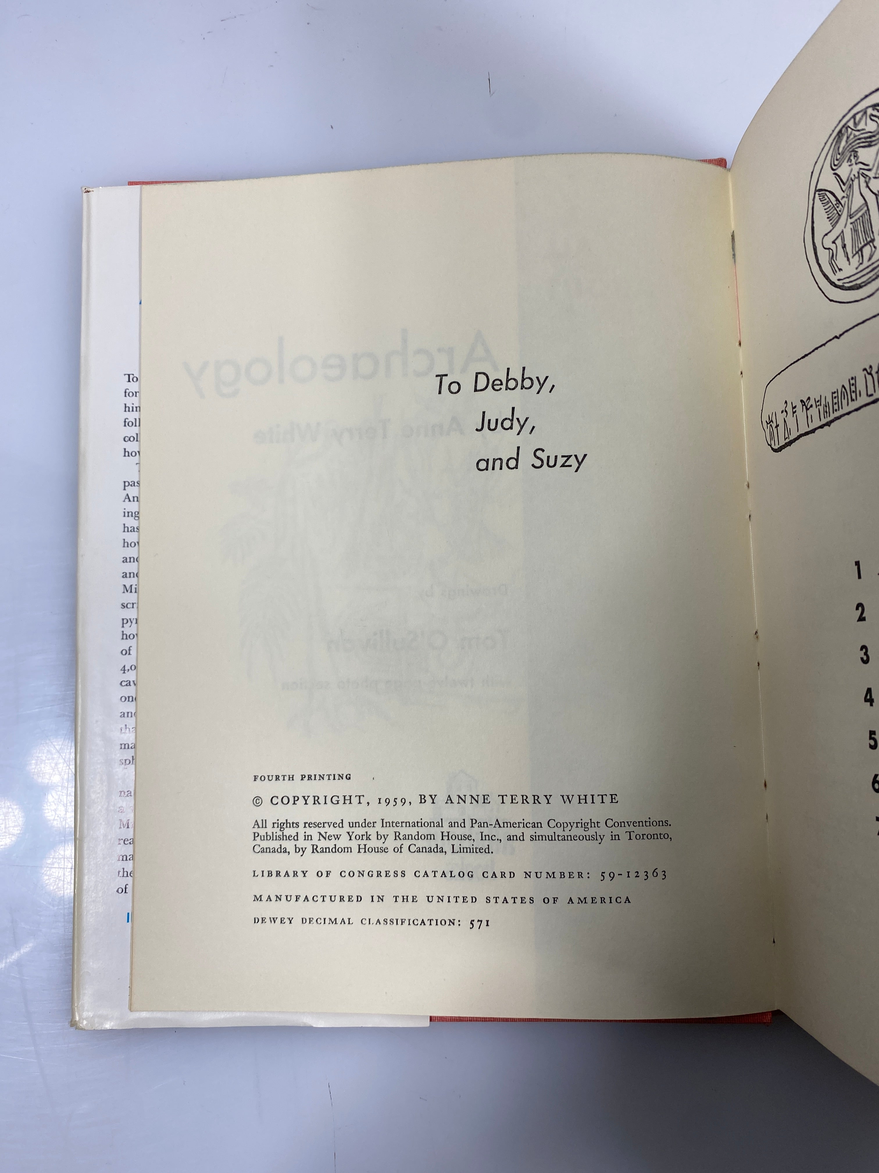 All About Archaeology Anne Terry White Random House 1959 HCDJ