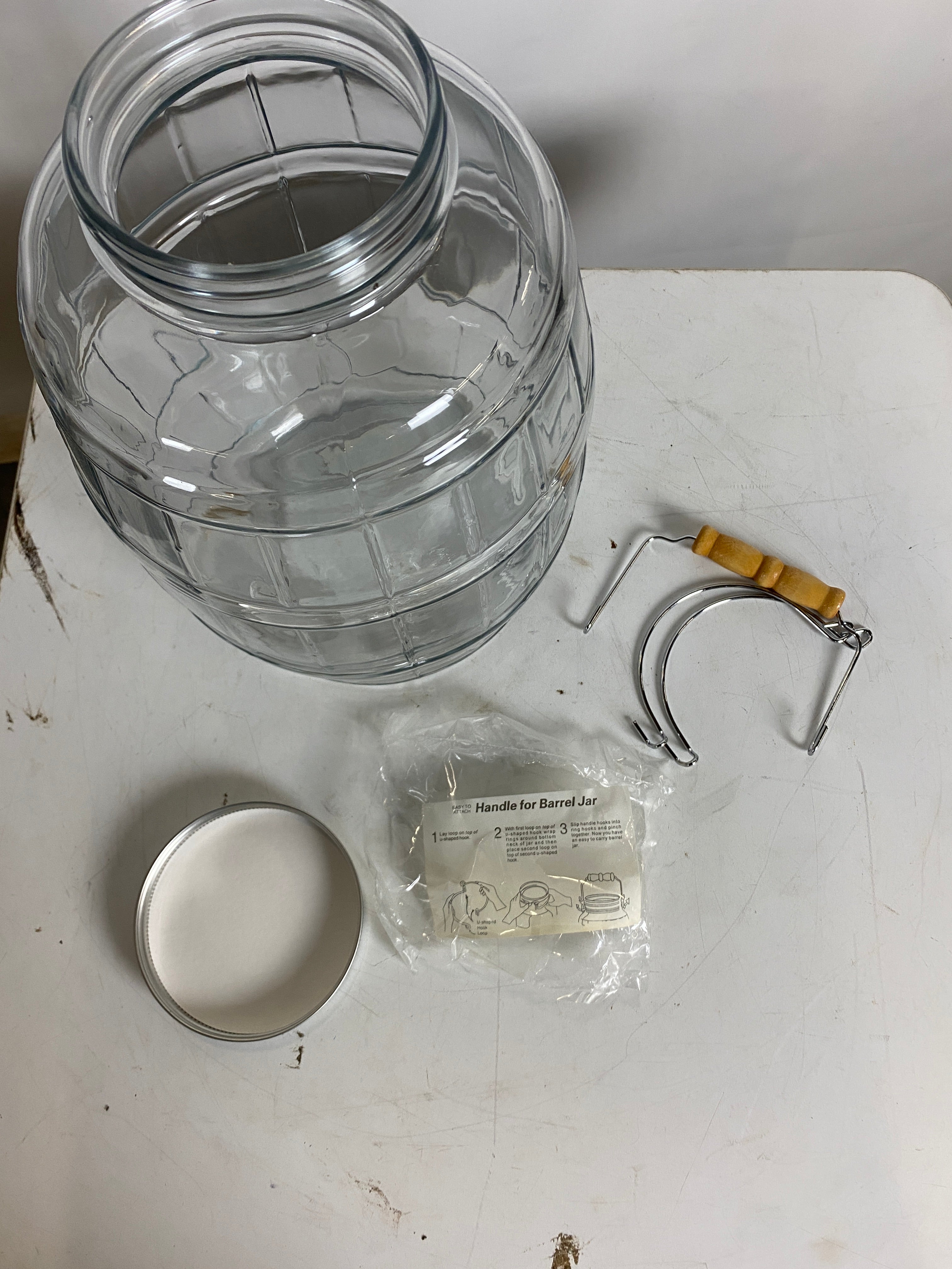 Anchor Hocking 2.5 Gallon Glass Barrel Jar with Lid *NEW*