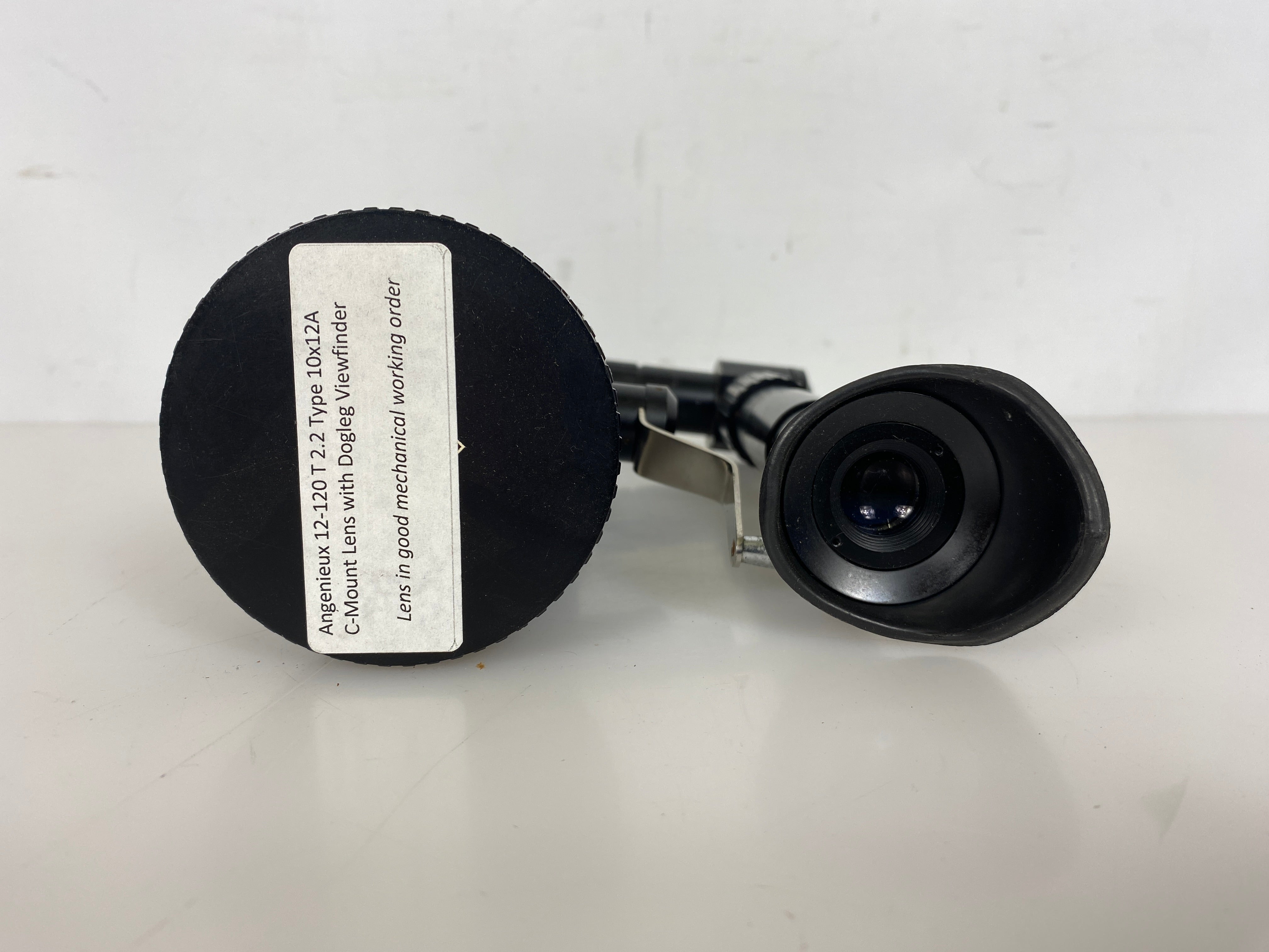 Angenieux 12-120 T 2.2 Type 10x12A C-Mount Lens with Dogleg Viewfinder