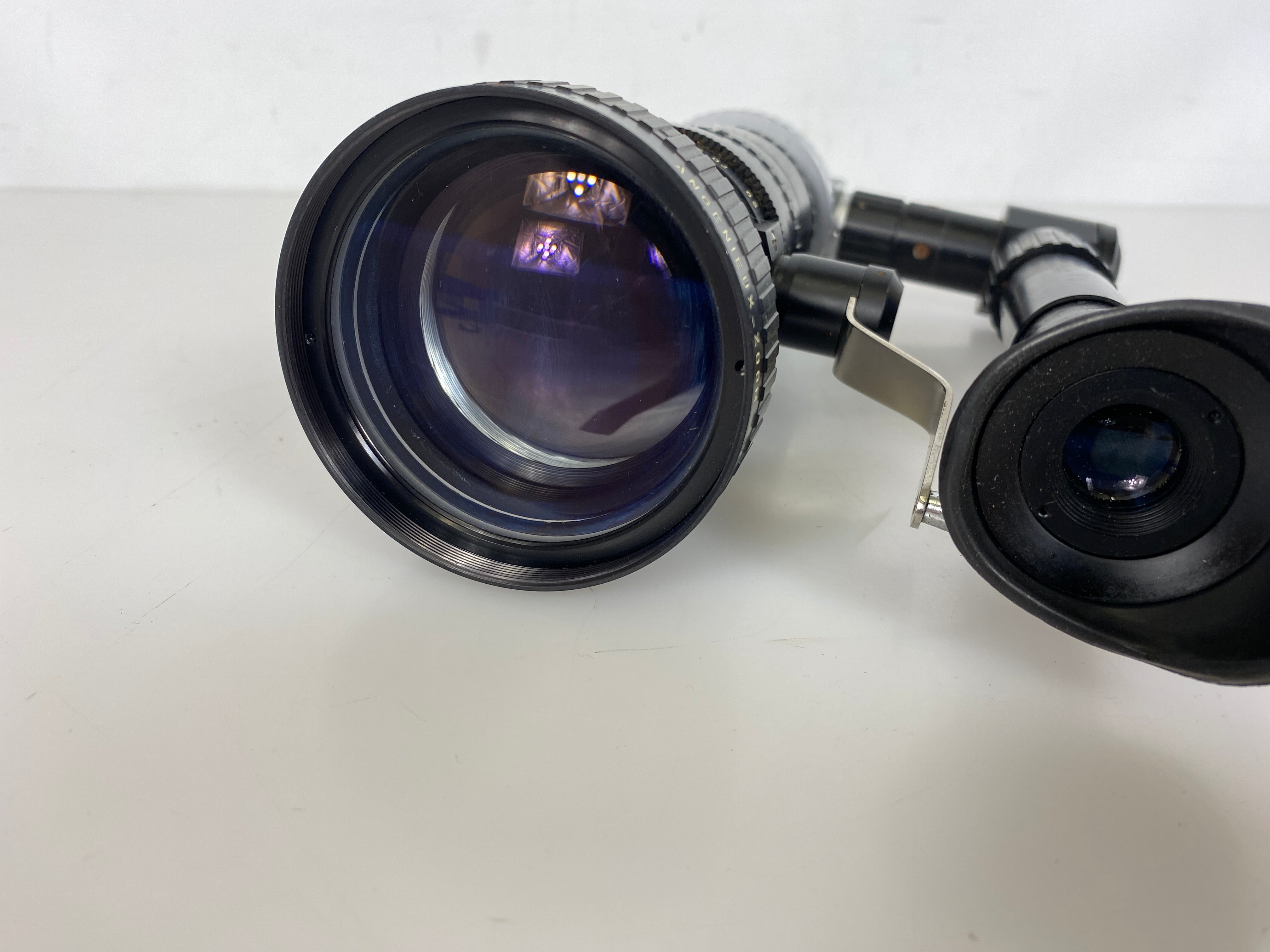 Angenieux 12-120 T 2.2 Type 10x12A C-Mount Lens with Dogleg Viewfinder