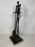 Antique 1800's Bradley & Hubbard Wrought Iron 4-Piece Fireplace Set