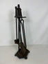 Antique 1800's Hammered Iron 5-Piece Fireplace Set
