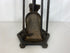 Antique 1800's Hammered Iron 5-Piece Fireplace Set