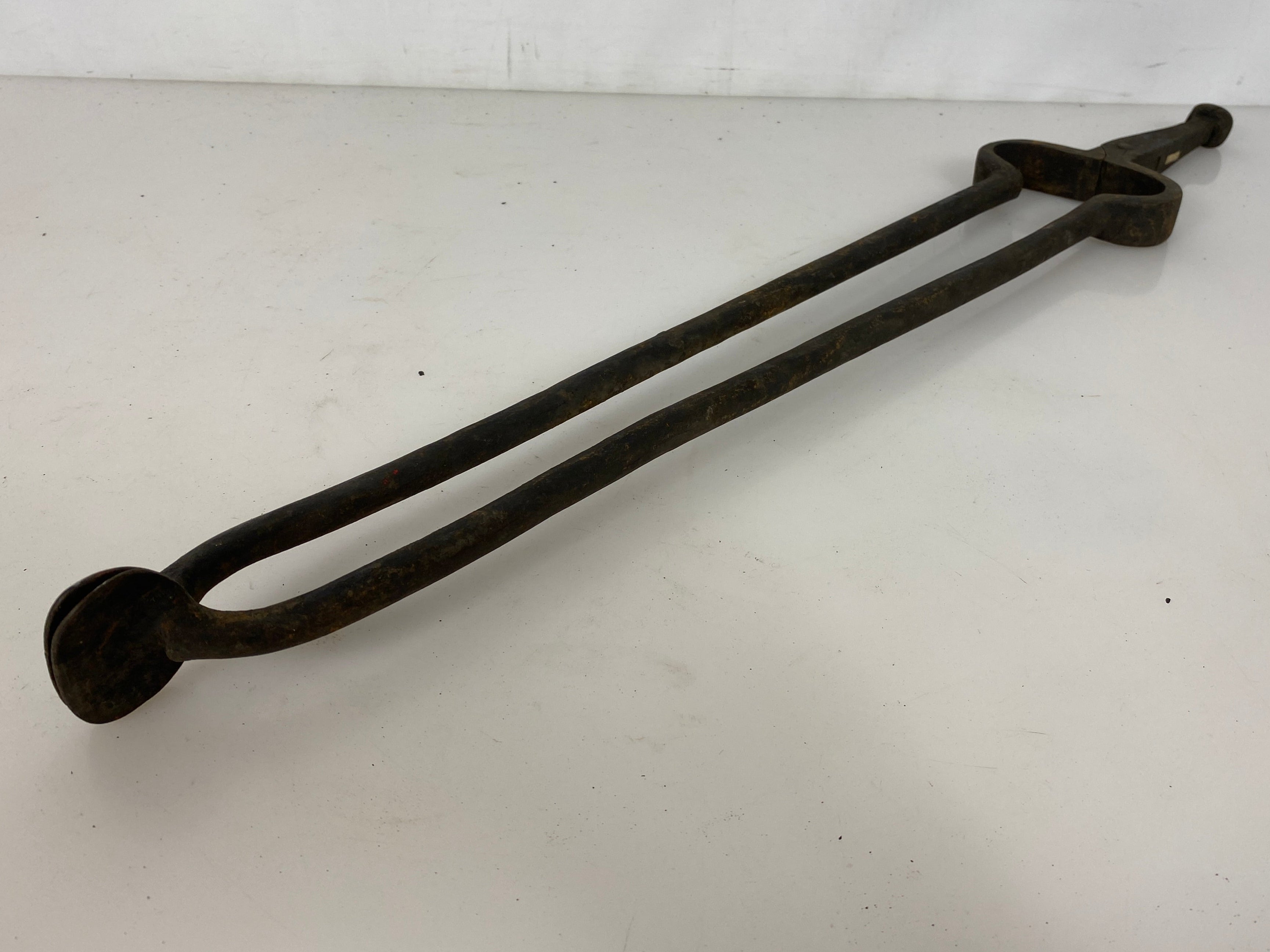 Antique Iron Fireplace Tongs #4