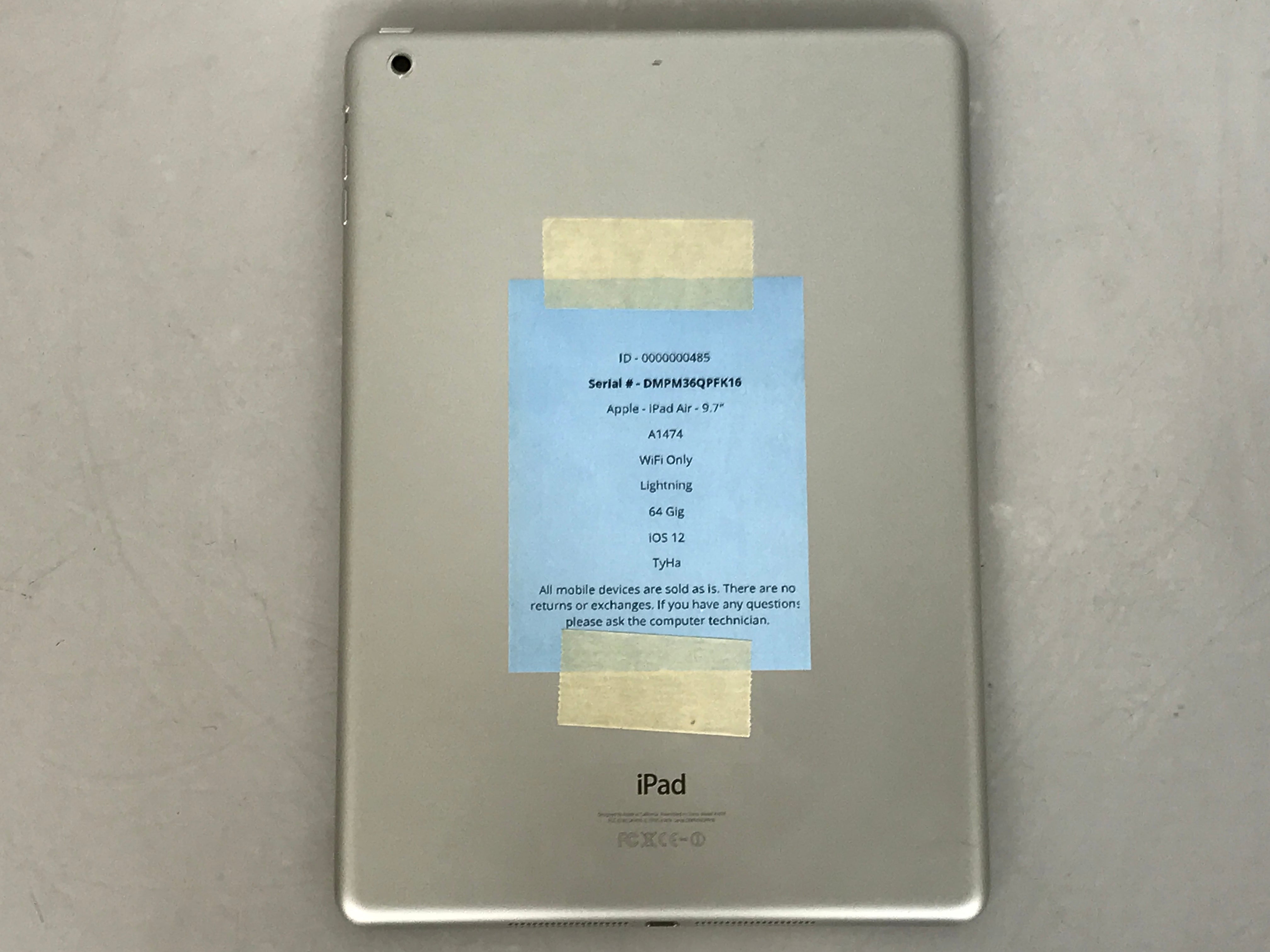 Apple iPad Air 1st Gen 64GB 9.7" WiFi Only White A1474