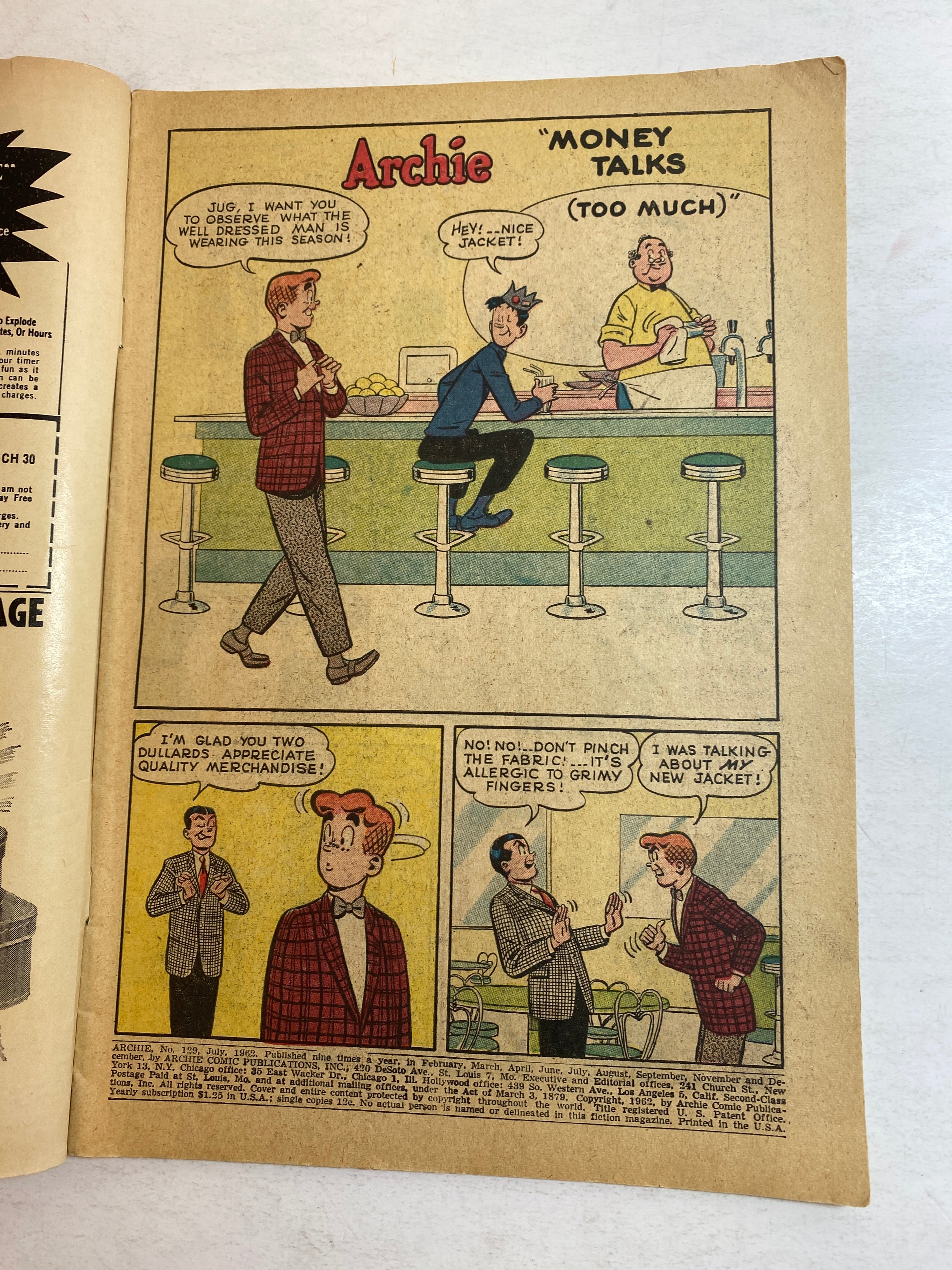 Archie Comic #129 1962