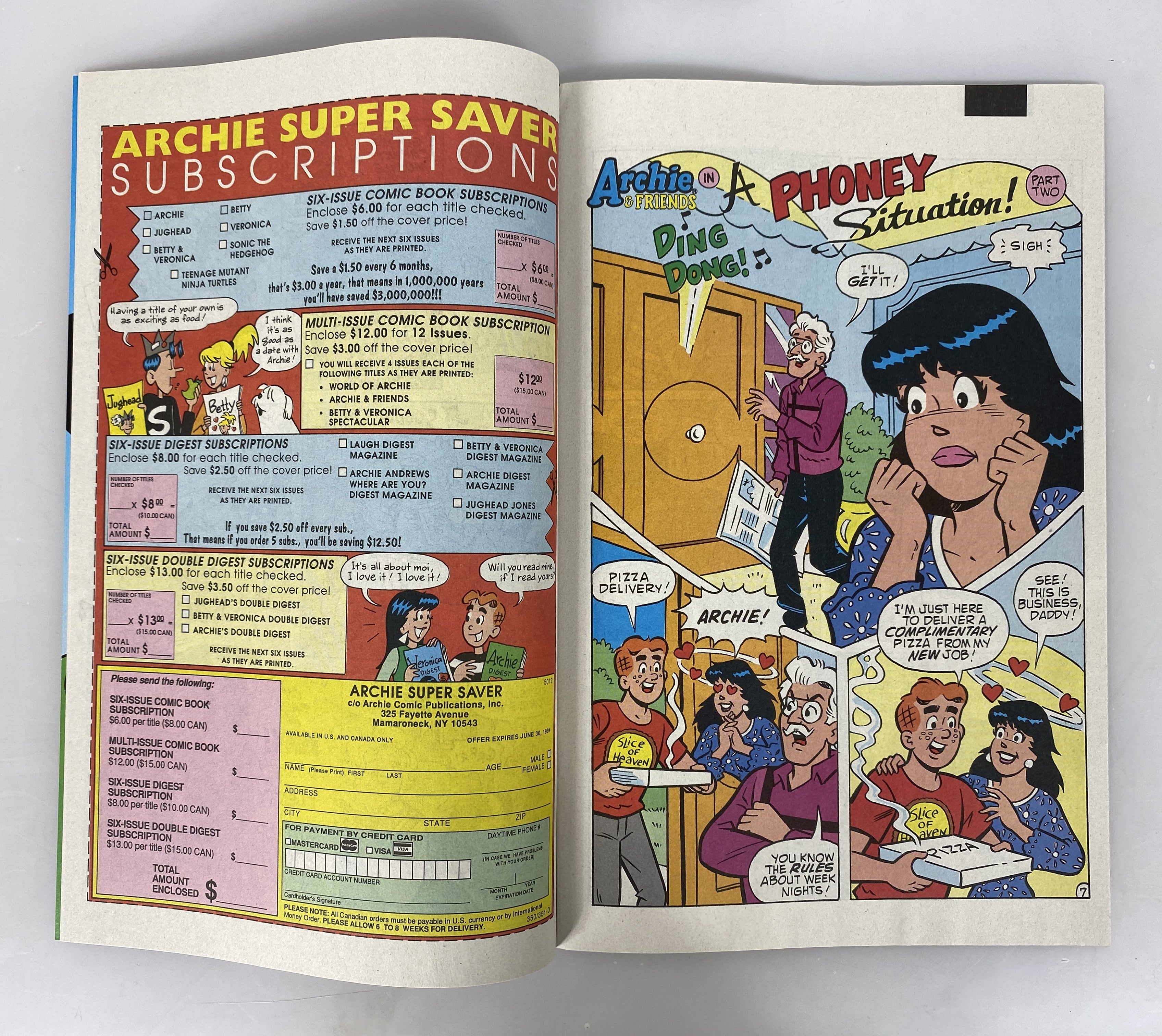 Archie Comic Archie and Friends Lot of 6 1992-1994