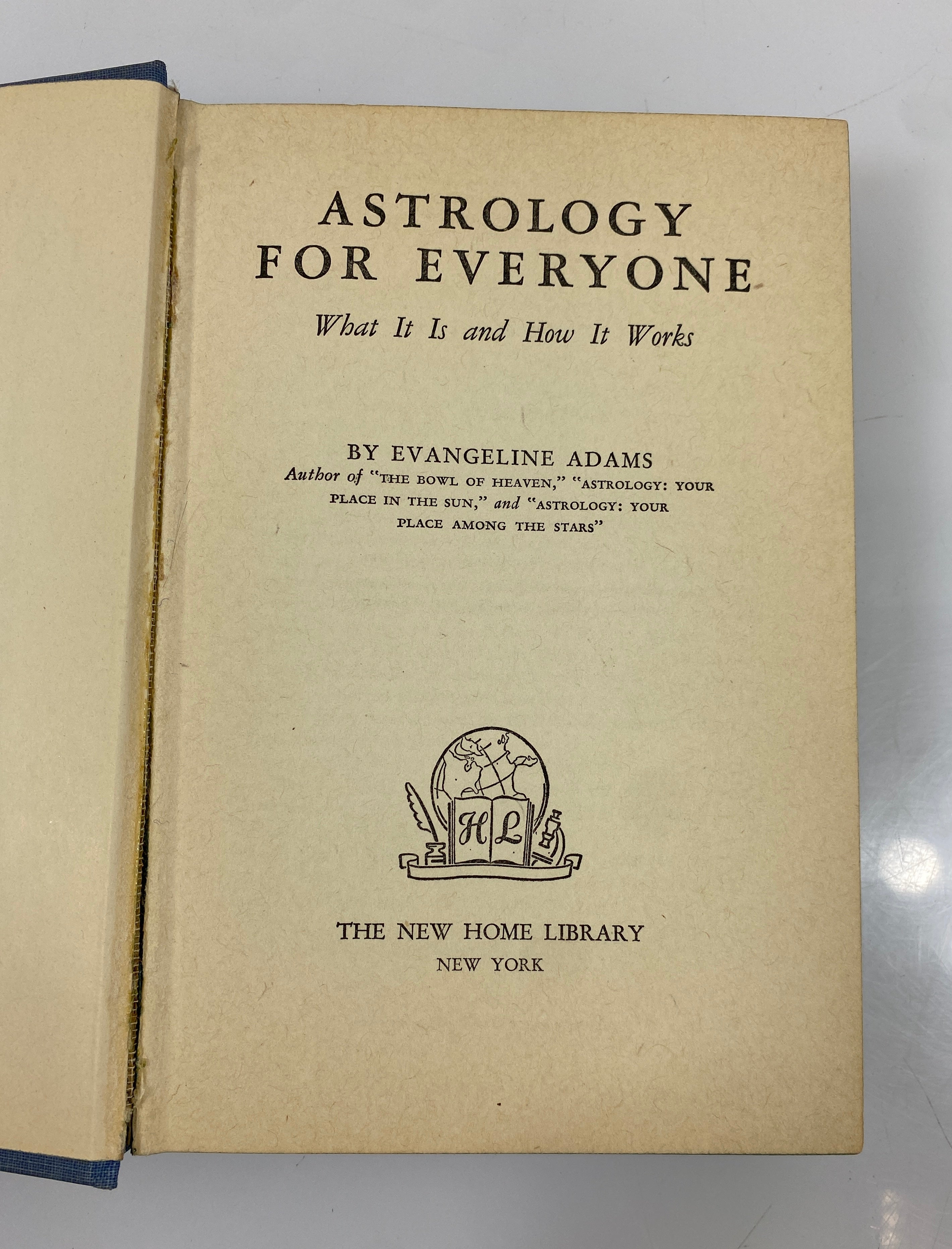 Astrology for Everyone Evangeline Adams 1943 Reprint HC DJ