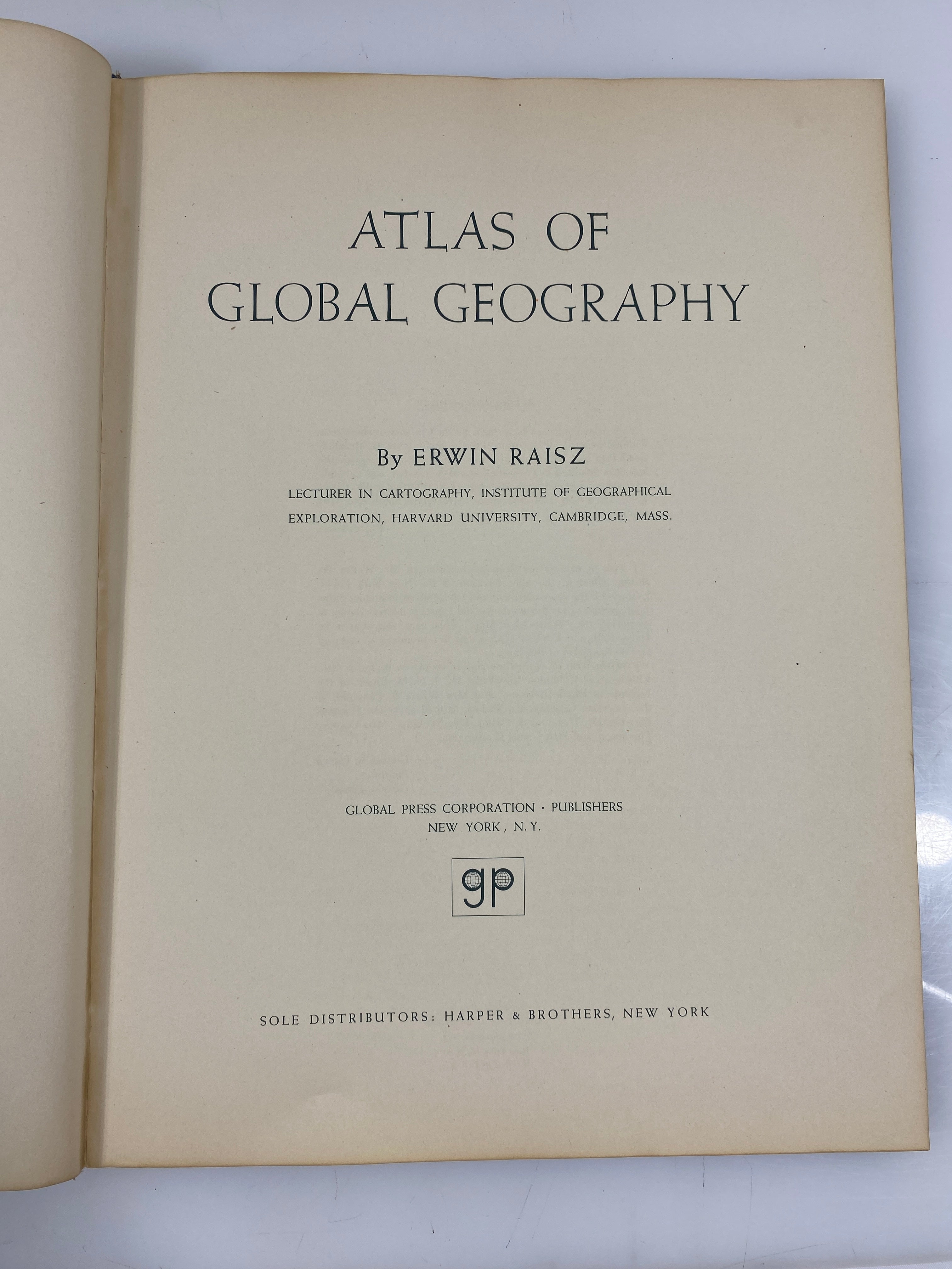 Atlas of Global Geography by Raisz 1944 HC
