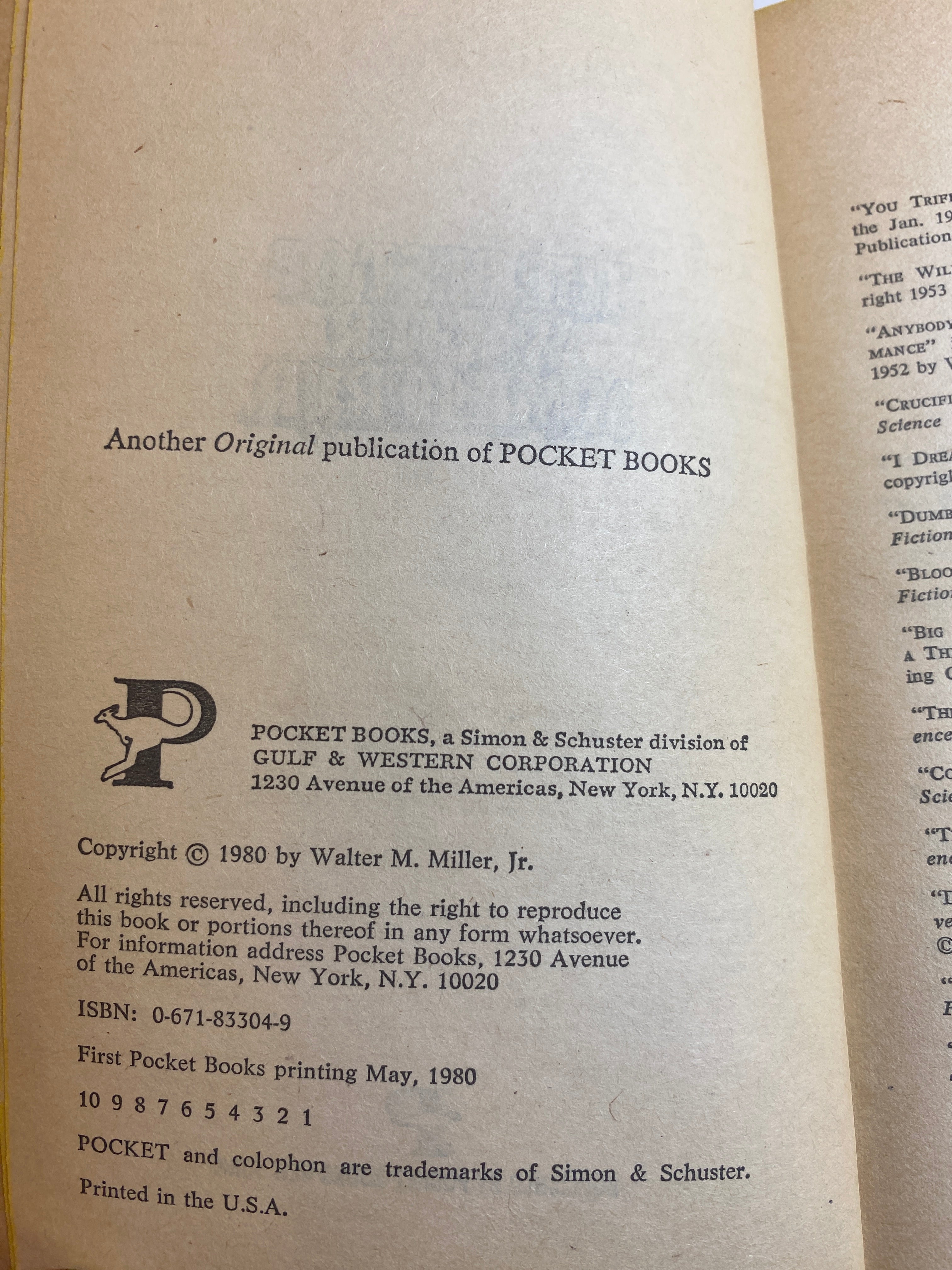 Best of Walter H. Miller Jr. SC 1980