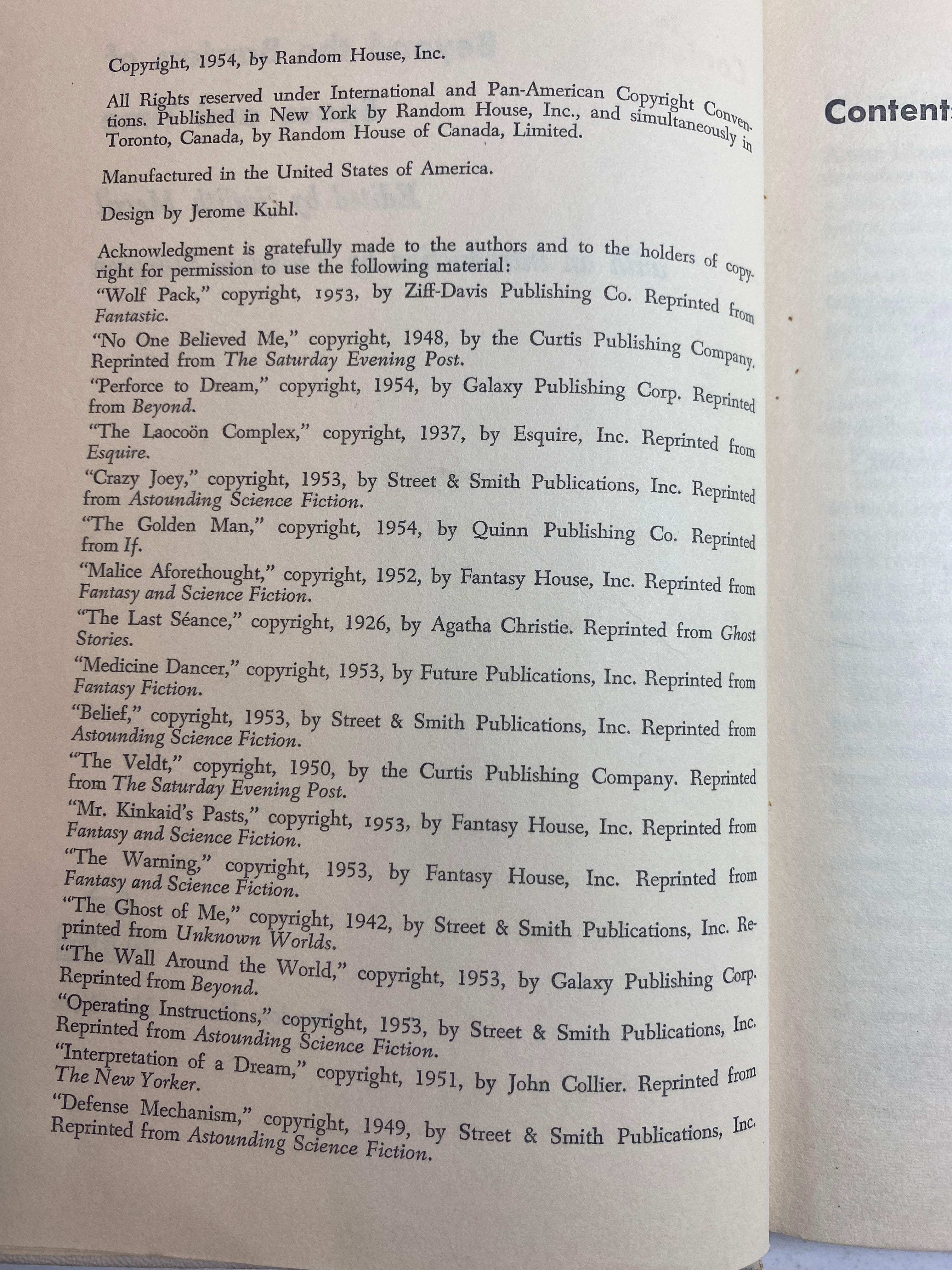 Beyond Barriers of Space and Time Judith Merrill HC 1954