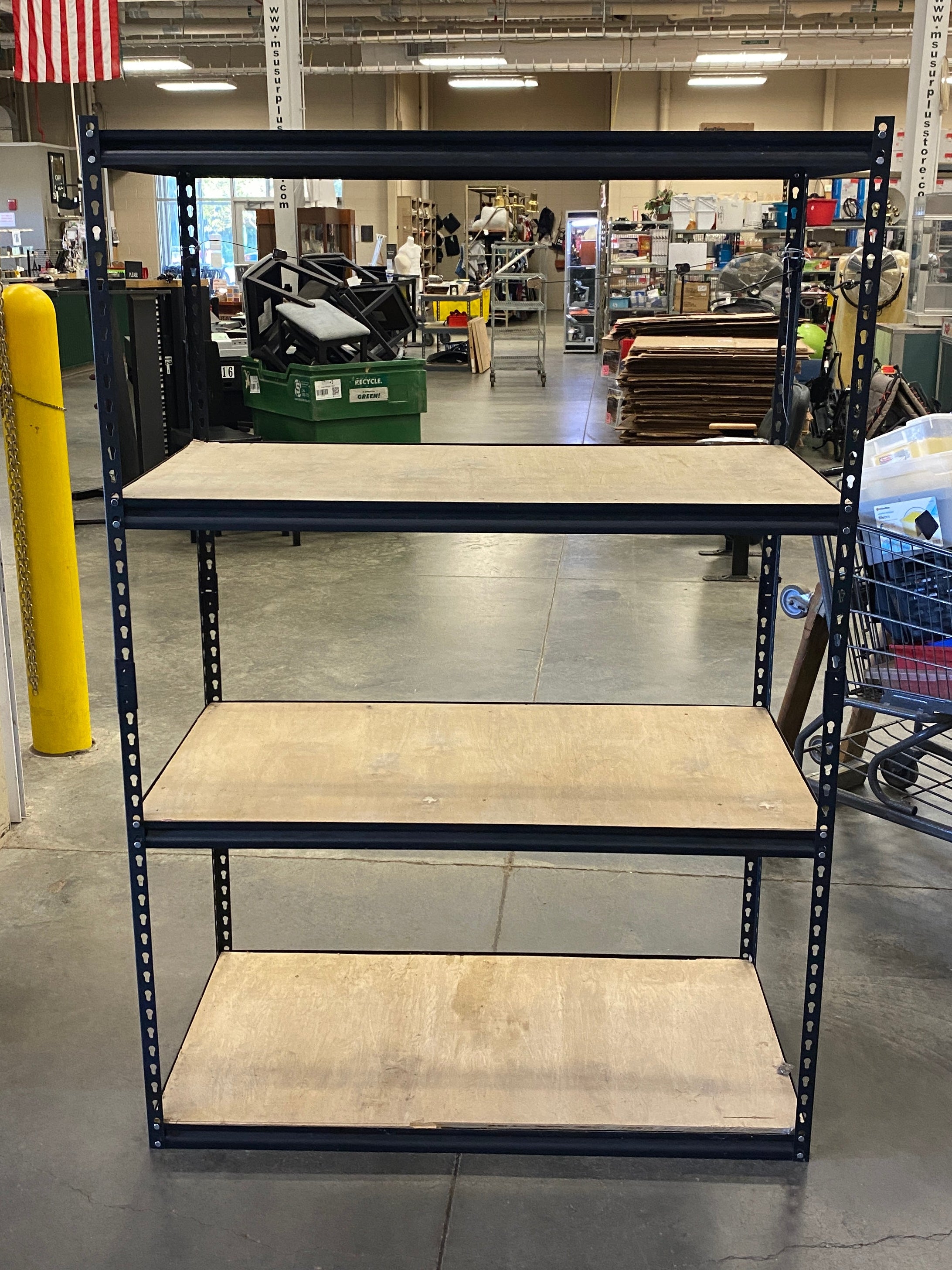 Black Metal and Wood 4 Tier Shelf