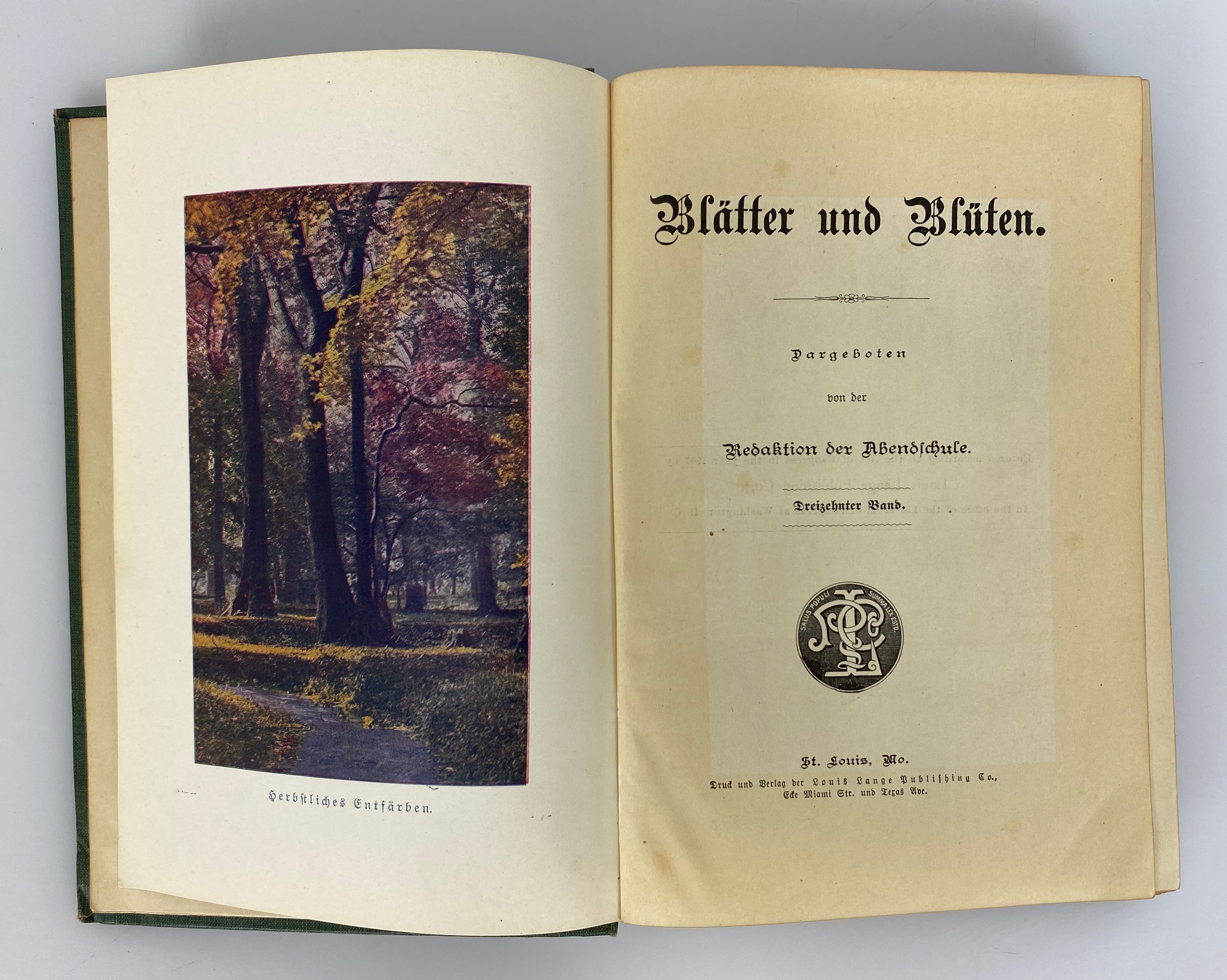 Blatter und Bluten (Band 13) Antique German Language Poems/Stories HC