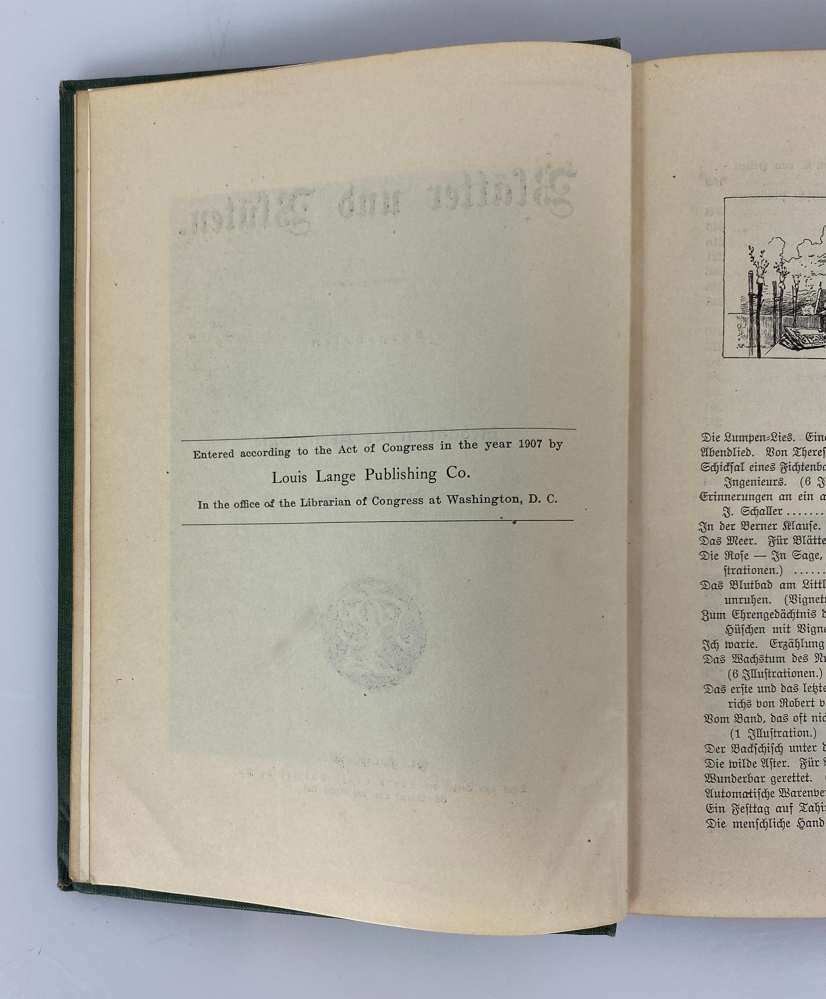 Blatter und Bluten (Band 13) Antique German Language Poems/Stories HC